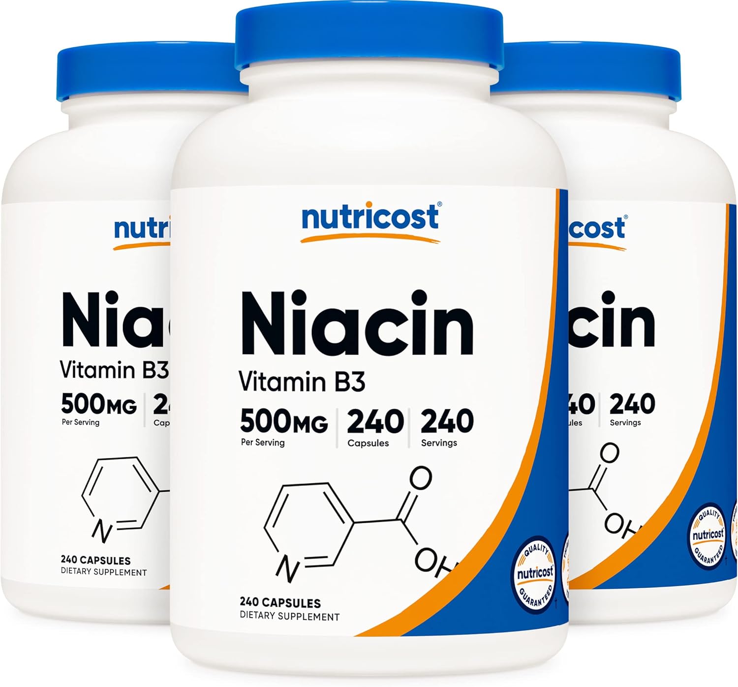 Nutricost Niacin (Vitamin B3) 500mg, 240 Capsules - with Flushing, Non-GMO, Gluten Free