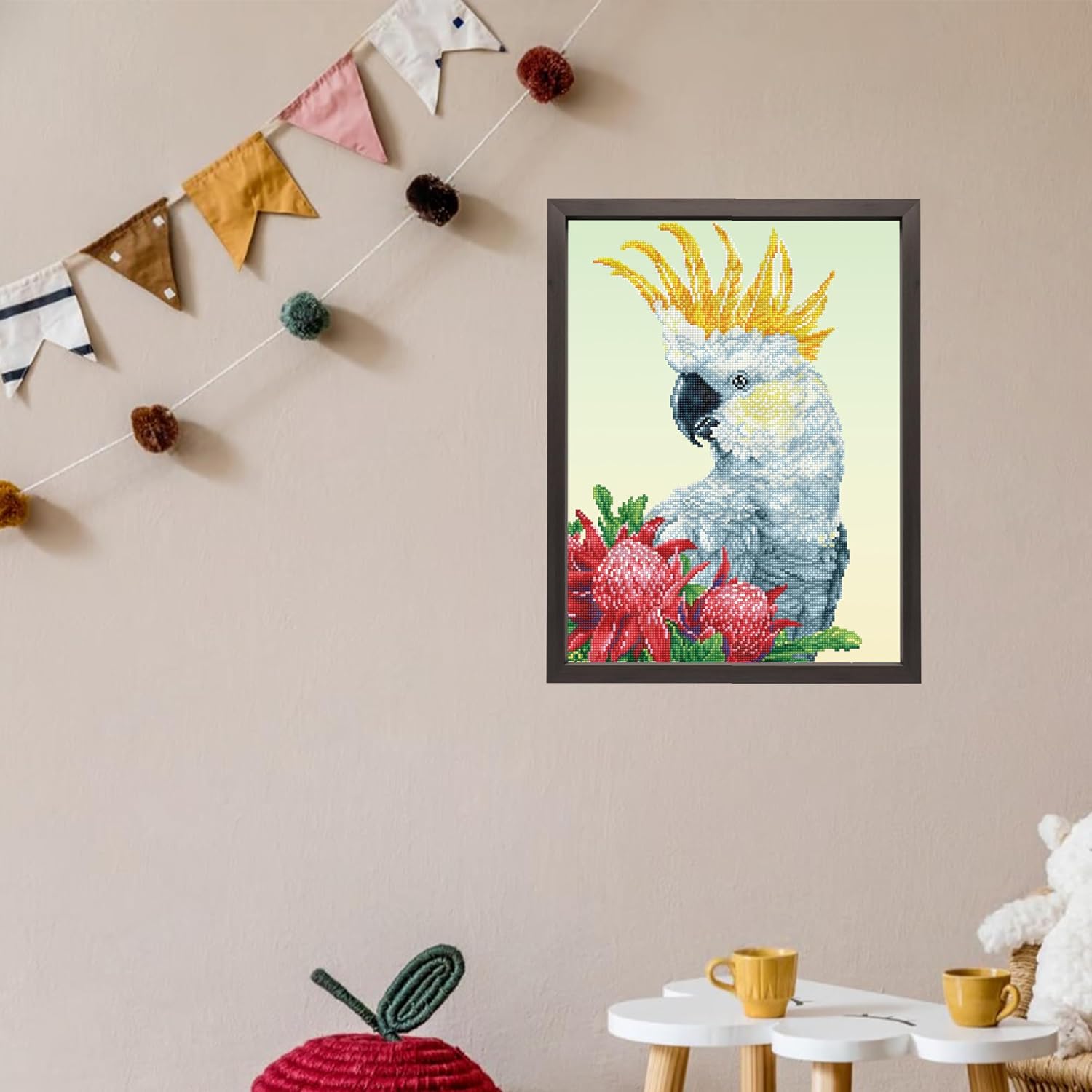 DIAMON DOT Whit Cockato Waratha Bir Diamon Paintin Kit fo Adult Diamon Ar Kit Relaxin Creativ Craf Ki wit Dot Gem 16inchx20inch