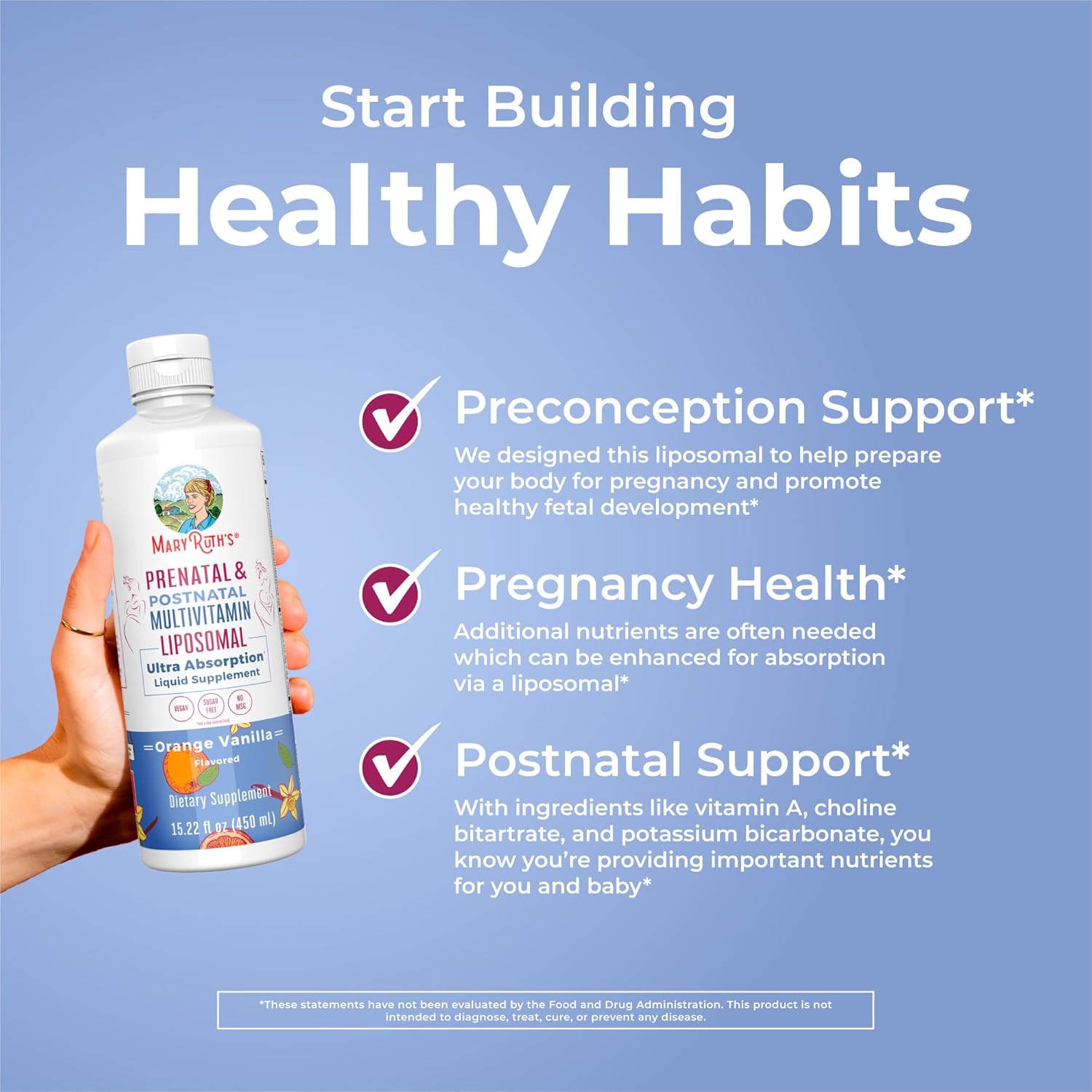 MaryRut Organic Prenata Postnata Multivitami fo Wome Suga Fre Formulate fo Pre-Conception Pregnanc Nursin Prenata Vitamin Vega Non-GM Glute Fre 3 Servings
