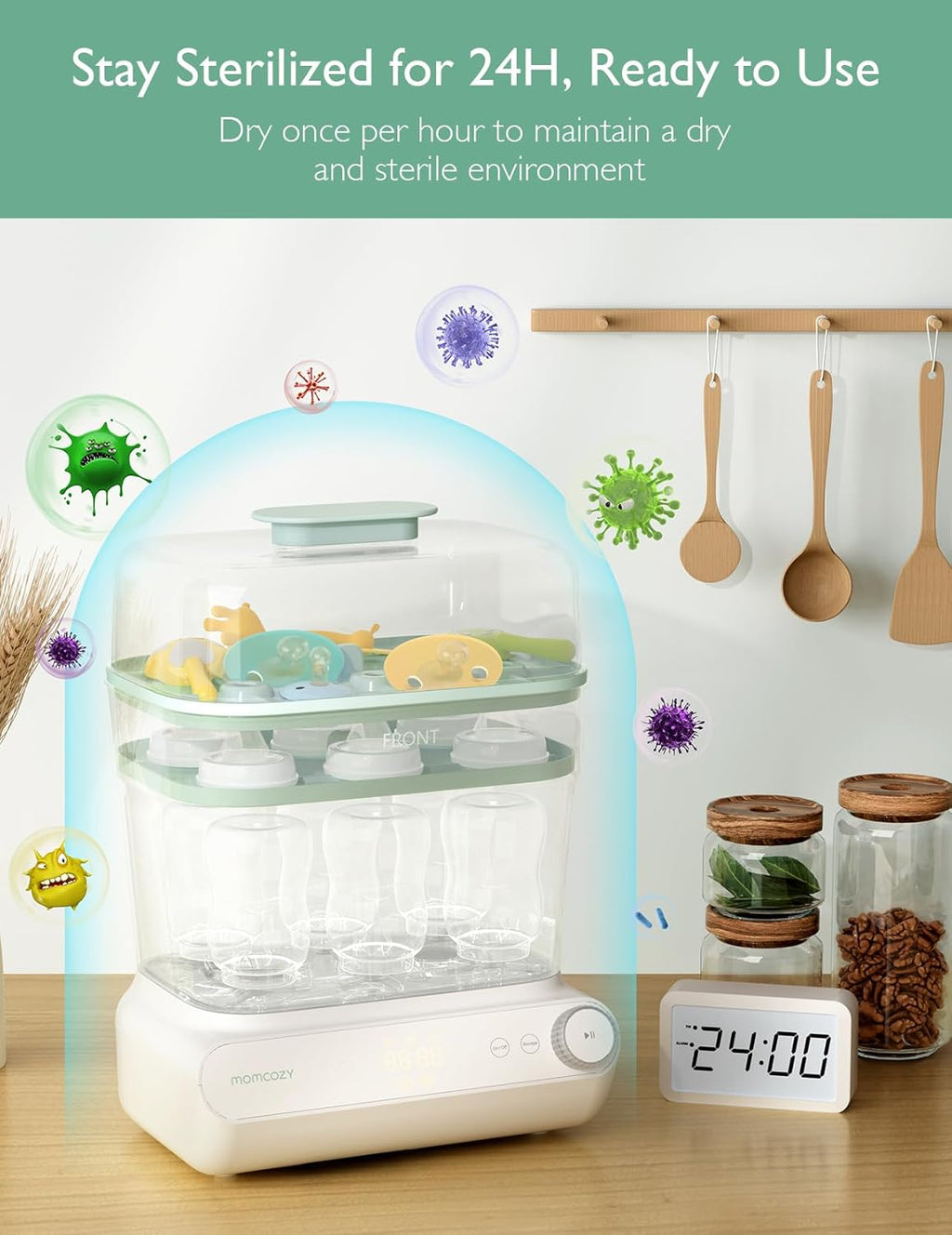 Layer Larg Bottl Sterilize an Dryer Fas Steriliz an Dry Universa Bottl Sterilize fo Al Bottle Breas Pum Accessories Touc Scree Auto-Of Bottl Sanitizer