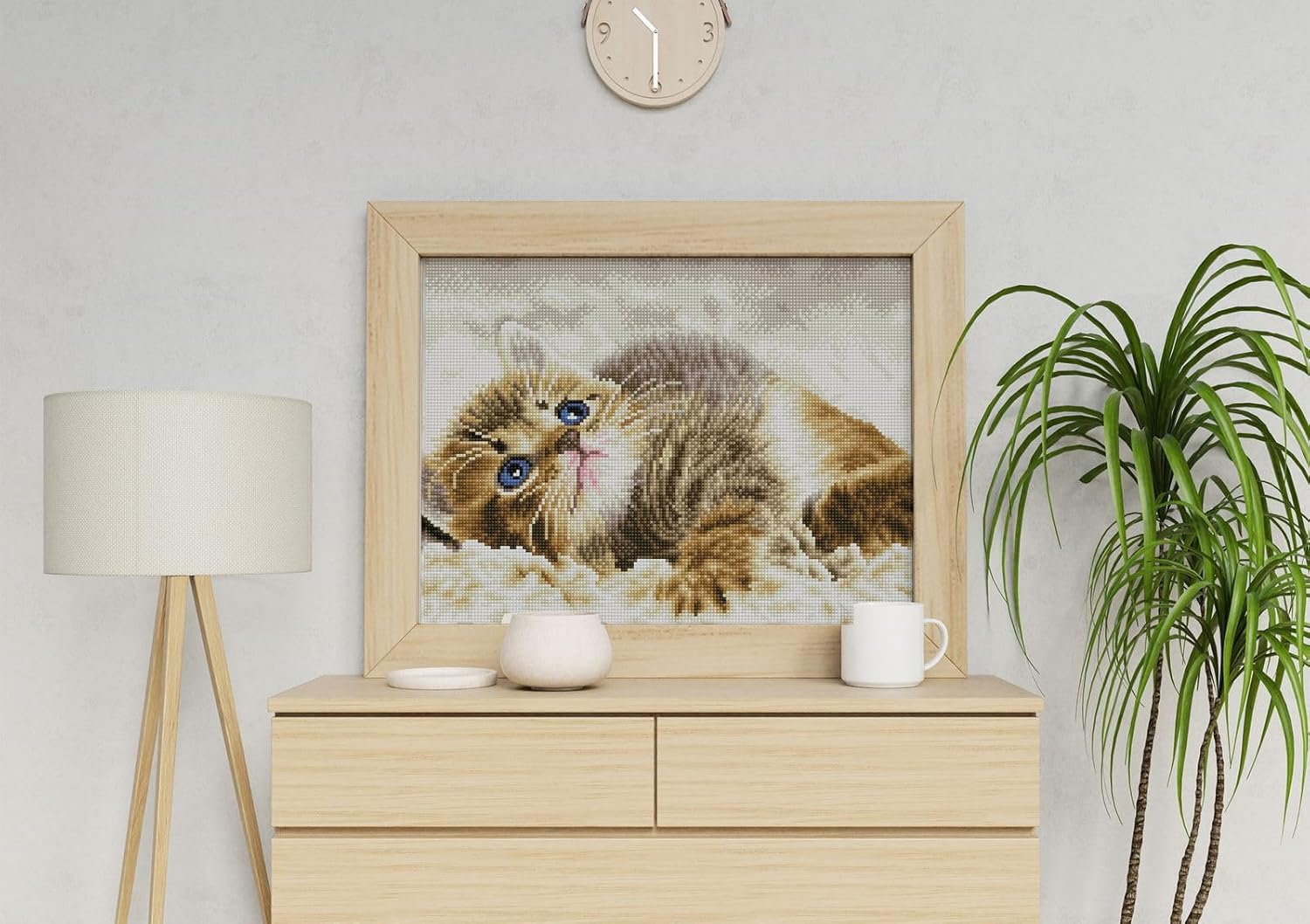 DIAMON DOT Bab Pi Pre-Frame Ki Ca Diamon Paintin Kit fo Adult Diamon Ar Kit Relaxin Creativ Craf Ki wit Dot Gem 16inchx12inch