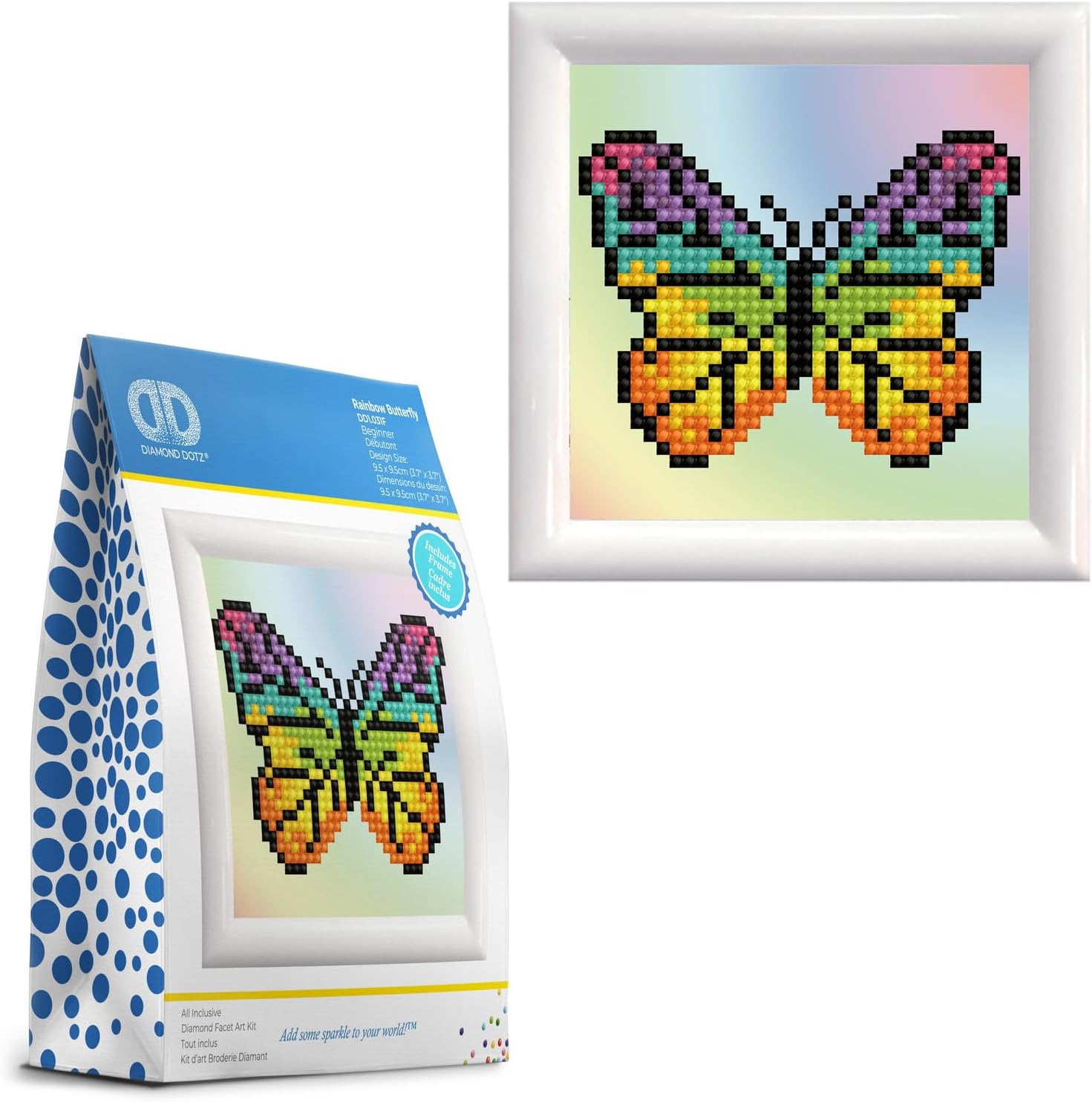 DIAMON DOT Rainbo Butterfl Natur Diamon Paintin Kit fo Adult Diamon Ar Kit Relaxin Creativ Craf Ki wit Dot Gem 4inchx4inch