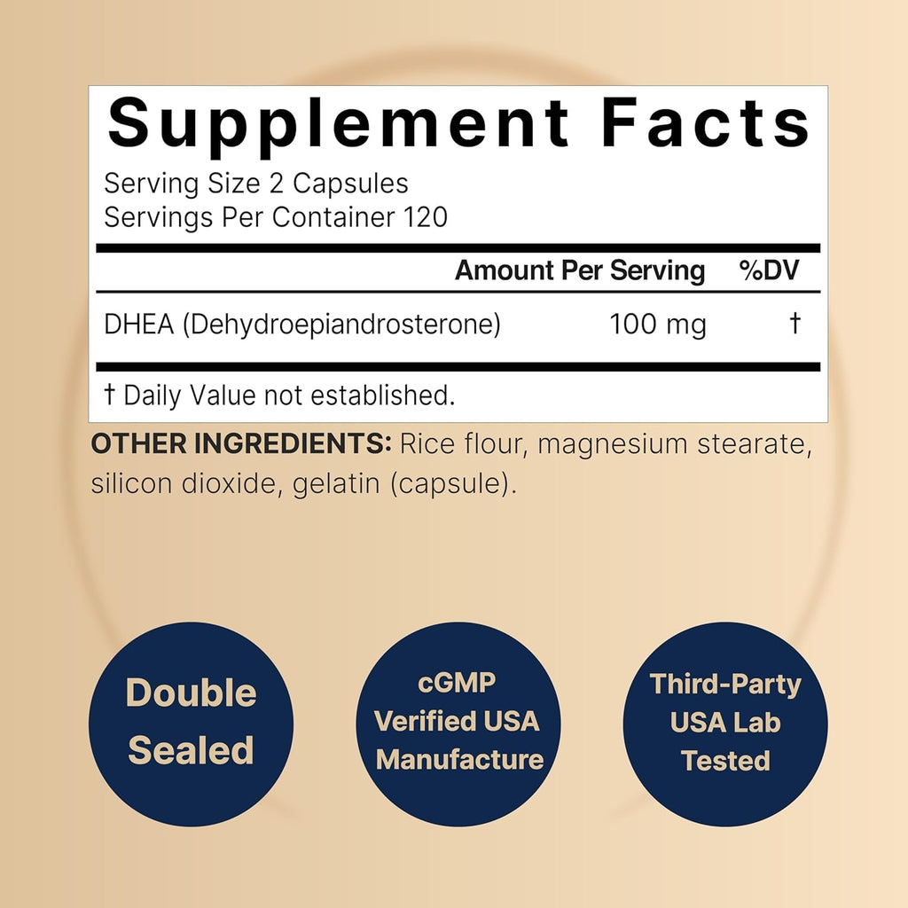 NatureBel DHE 100mg 24 Capsule Ma Strength Micronize Grad fo Bette Absorptio Support Energ Level Metabolism an Health Agin fo Me an Wome Non-GMO Mad i U.S.A