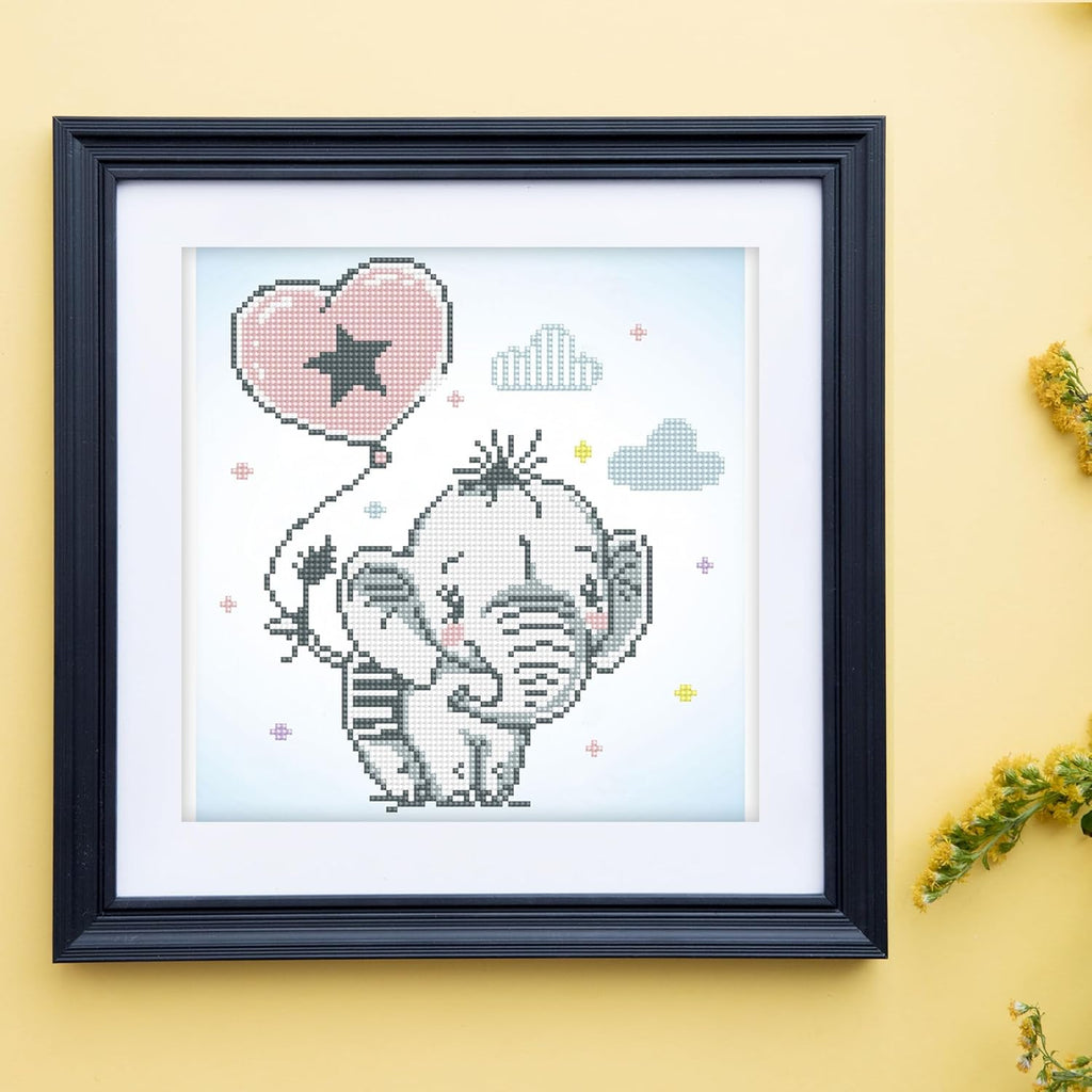 DIAMON DOT Swee Trunk Elephan Diamon Paintin Kit fo Adult Diamon Ar Kit Relaxin Creativ Craf Ki wit Dot Gem 11.8inchx11.8inch