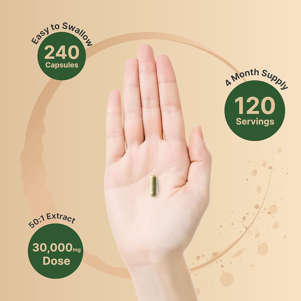 NatureBell Olive Leaf Extract 30000mg, 240 Capsules | 40% Active Oleuropein, 50:1 Herbal Equivalent ¨C Rich in Polyphenol & Flavonoid Antioxidants for Immune & Heart Health ¨C Non-GMO