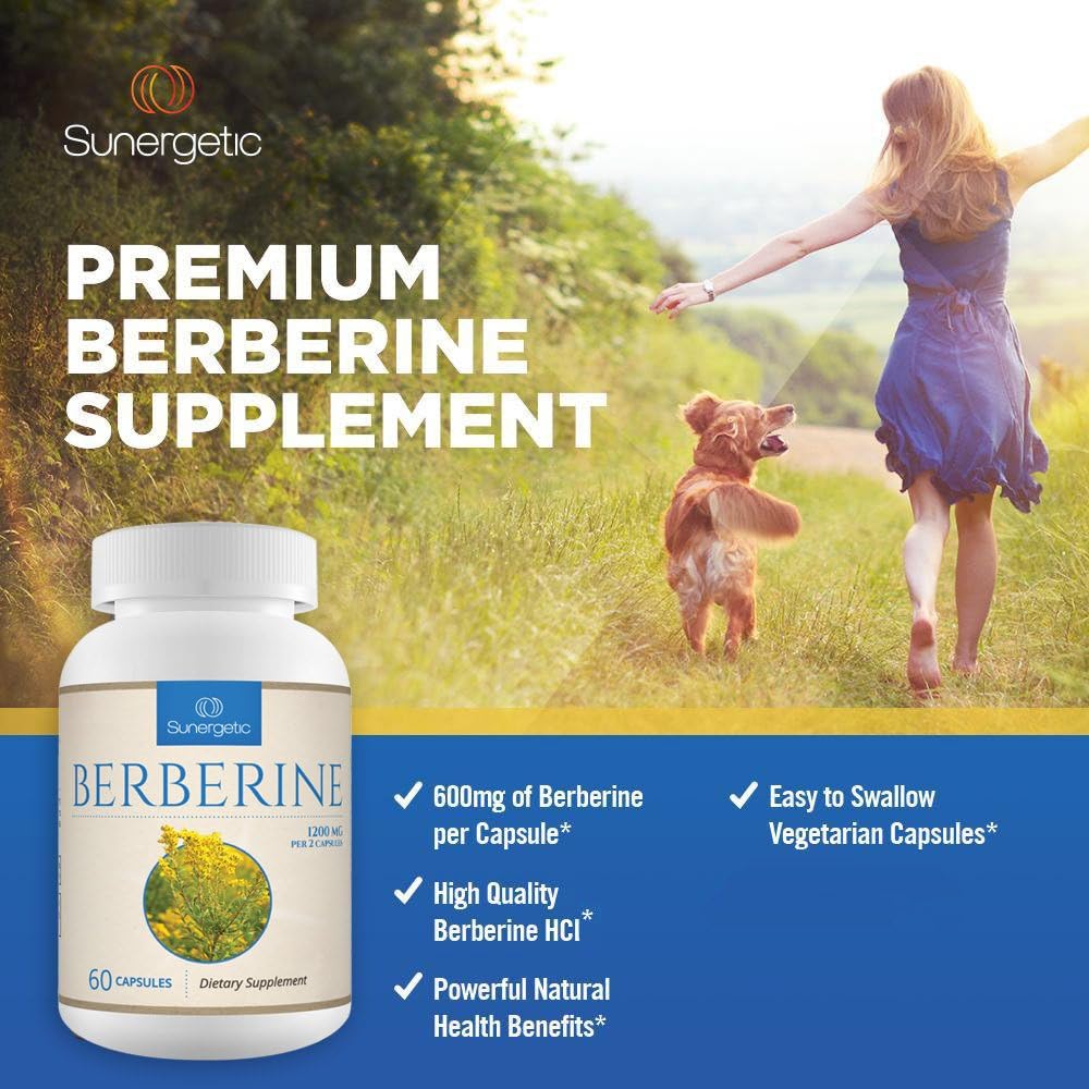 Sunergeti Premiu Berberin Supplemen 1200m Pe Servin Berberin HC Supplemen Non-GM Immun Support 6 Capsules