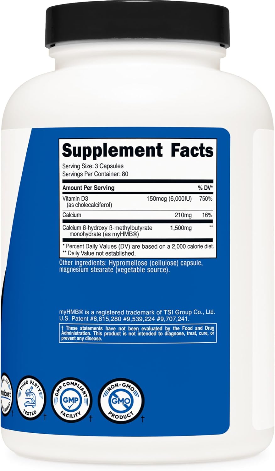 Nutricos HM (1500mg an Vitami D (600 IU Supplemen 24 Capsules 8 Serving Glute Fre an Non-GMO