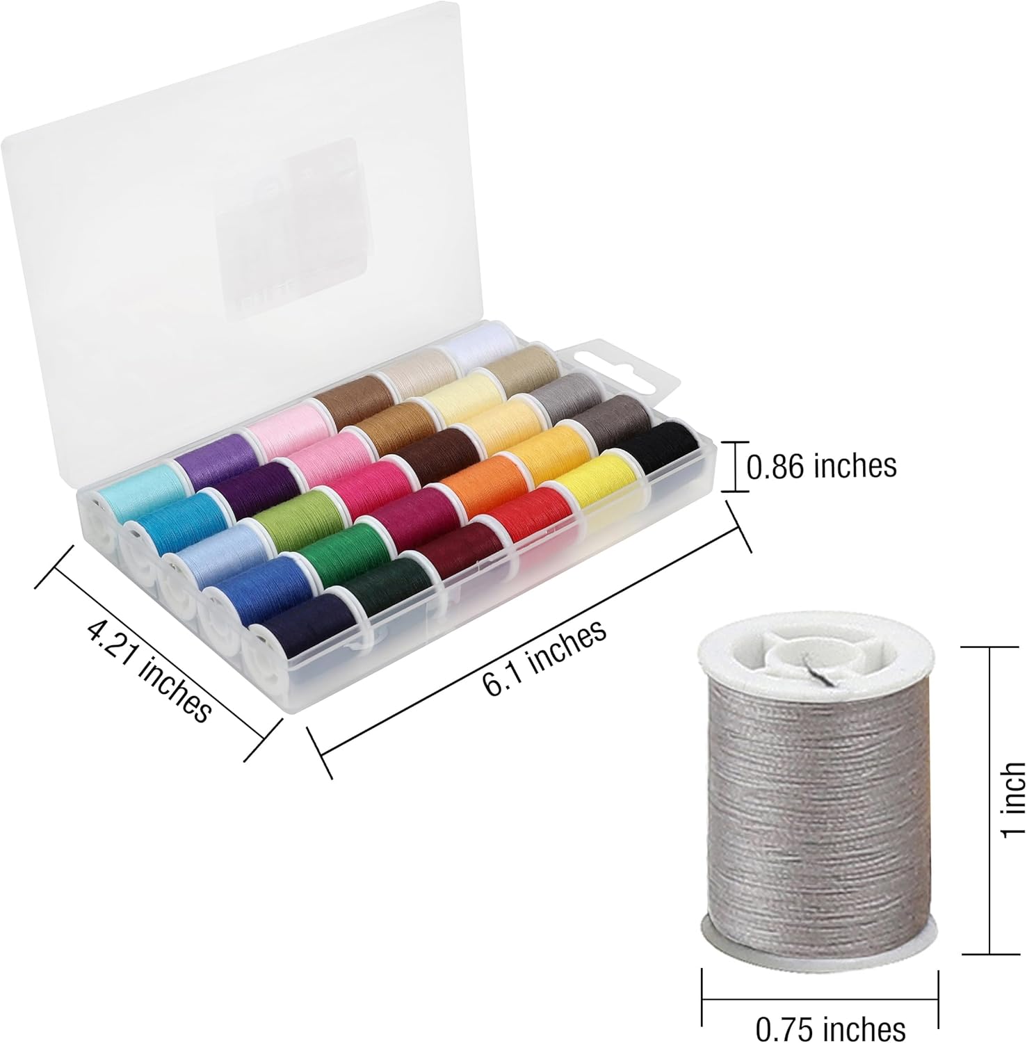 SINGE Polyeste Sewin Threa Se 3 Assorte Colors 5 Yard pe Min Threa Spool Sewin Ki Include Larg Ey Han Needles Needl Threader Suitabl fo Han an Machin Sewing
