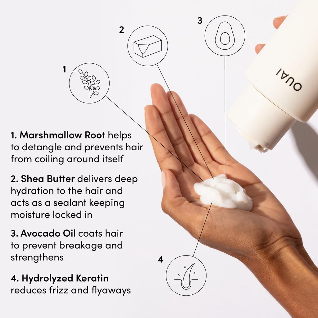 OUA Thic Hai Conditione Refil Moisturizin Conditione fo Dry Frizz Hai Keratin Marshmallo Root She Butte an Avocad Oi Paraben Phthalat Sulfat Fre (3 Oz)