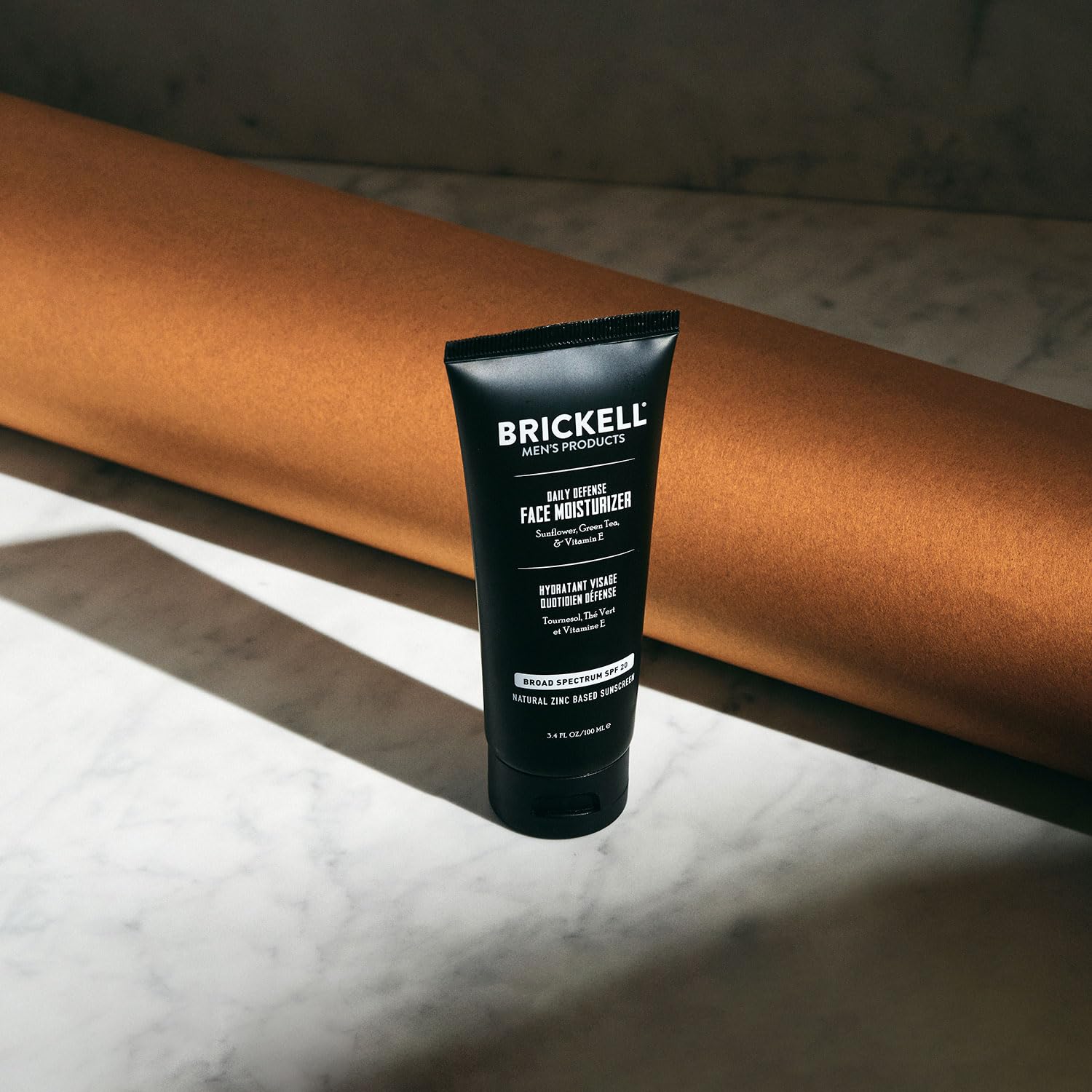 Brickel Men' Dail Defens SPF2 Fac Moisturize fo Men Natura Organic Zin Oxid Fac Moisturizin Minera Sunscreen Hydrate Protect Ski Agains Harmfu UVA/ rays 3.4oz Unscented