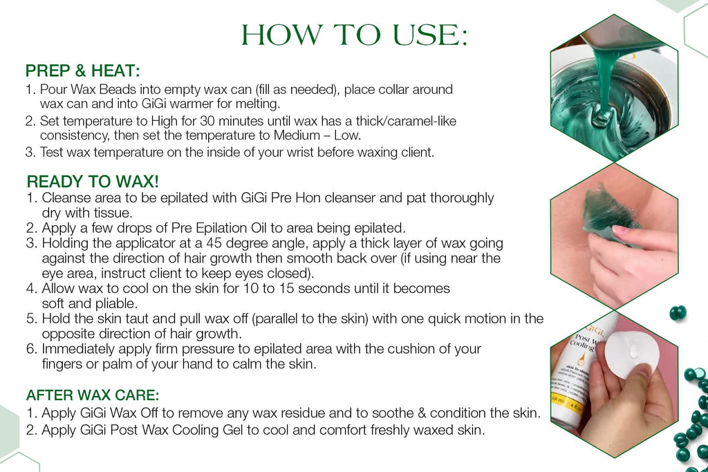GiGi Hard Wax Beads for Sensitive Skin ¨C Nourishing Aloe, Wax Beads for Hair Removal, Perfect for Face, Body, Bikini, Brazilian Waxing, 14 oz