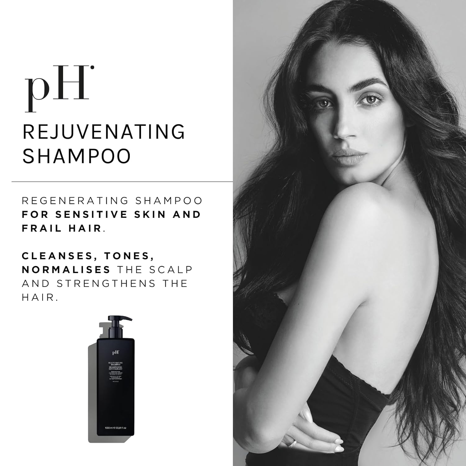 pH PURE HAIR Rejuvenating Hydrating Shampoo - Sulfate-Free Clarifying Natural Shampoo for Thinning, Hair Loss Hair Growth Repair - 33.8 oz