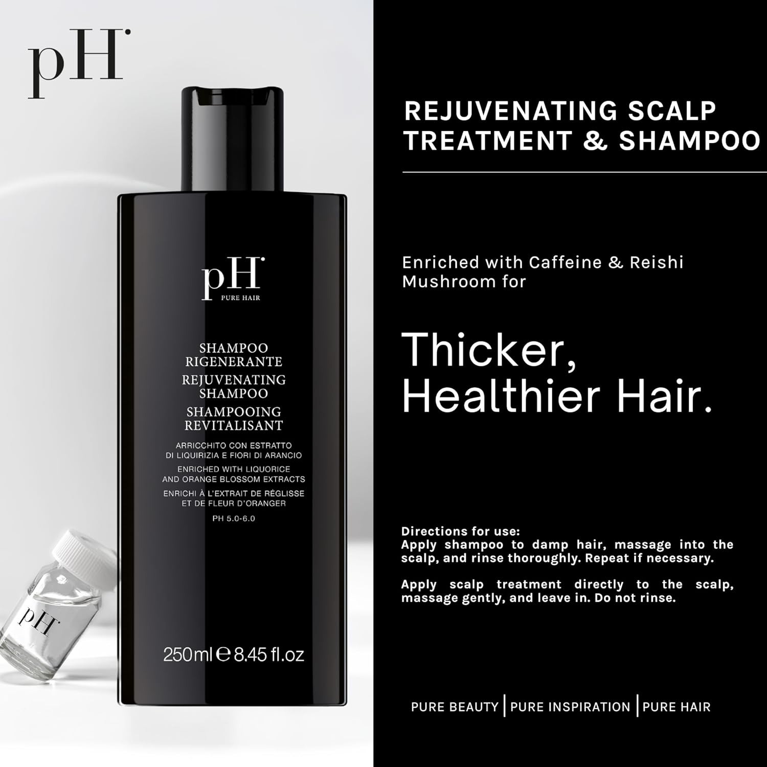 p PUR HAI Rejuvenatin Scal Treatmen Shampo Hai Los Preventio Seasona Regeneratio Wit Ganoderm Lucidum Caffein Vitami B Sensitiv Scal Car 1. Oz+8.4 Oz