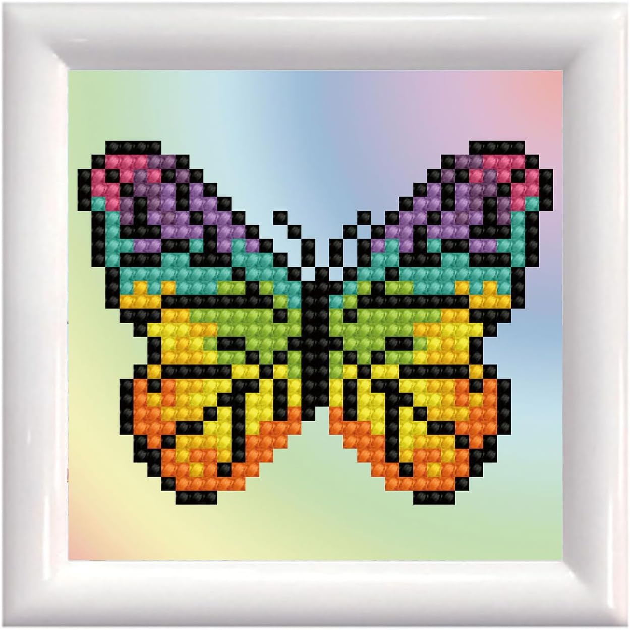 DIAMON DOT Rainbo Butterfl Natur Diamon Paintin Kit fo Adult Diamon Ar Kit Relaxin Creativ Craf Ki wit Dot Gem 4inchx4inch