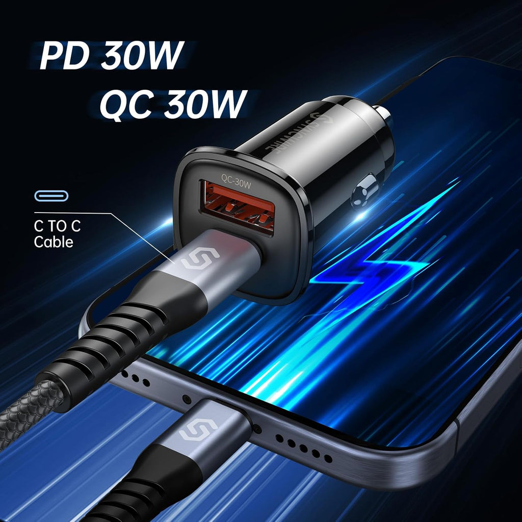US Ca Charge 60 [P 30 Q 30W Fas Chargin US Adapte wit 5F Typ Coile Cabl Compatibl wit iPhon 16/1 Plus/1 Pro/1 Pr Max/Galax S23/S22 Googl Pixe 7/7Pro