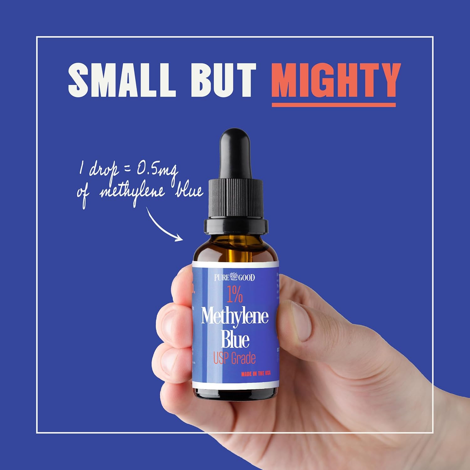 Methylen Blu 1 Solutio (1 Pack 2o US Pharmaceutica Grad Drops 99.99 Pure Third-Part Teste fo Purity Mad i USA