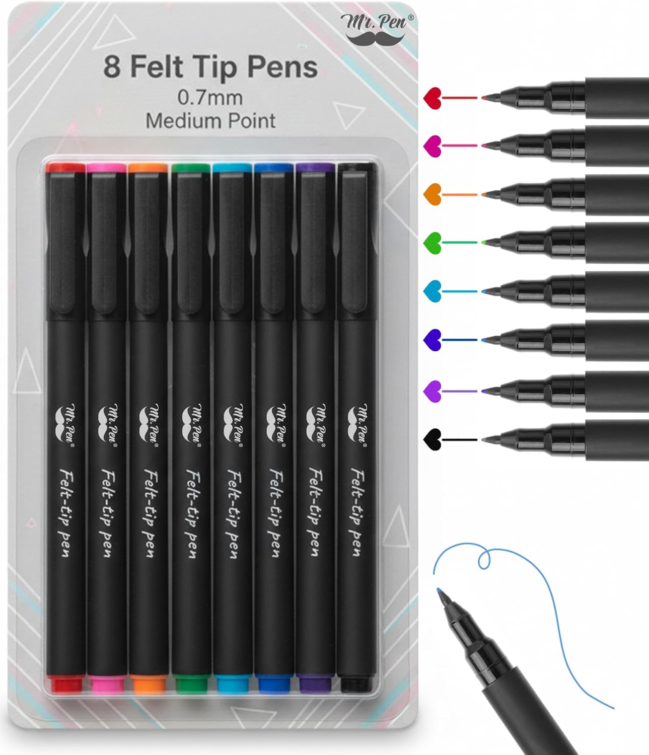 Mr Pen Fel Ti Pens Assorte Colors Pack 0.7mm Fin Fel Ti Pen Fin Point Journaling Not Taking Fas Dry Writing