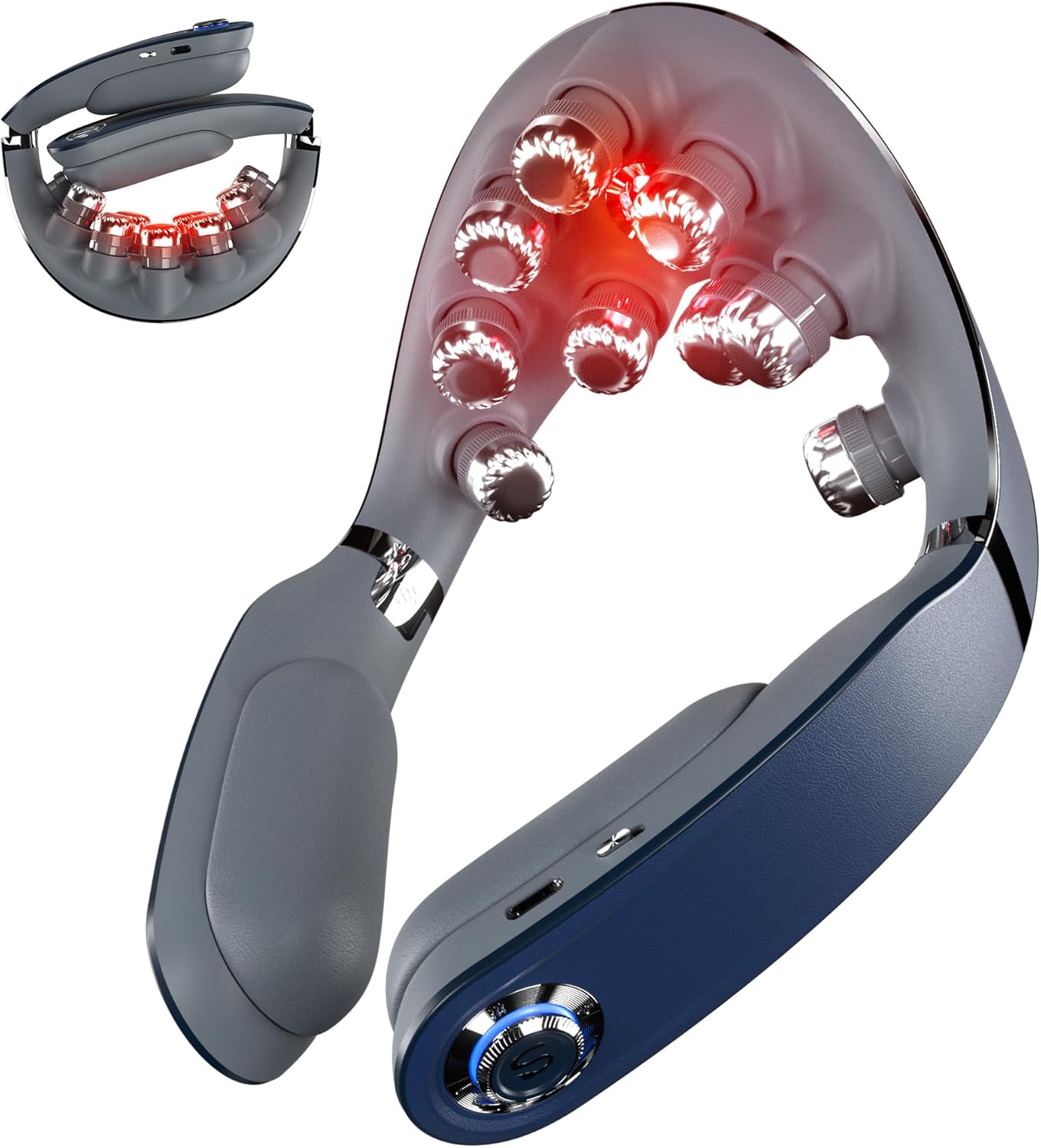 SK Foldabl Nec Massage fo Pai Relie Dee Tissu Vibratio Cordles Trave Massager,Portabl 9 Nec Massage fo Offic Hom Ca Chiristma Gift fo Me Wome Da Mo Grandpa