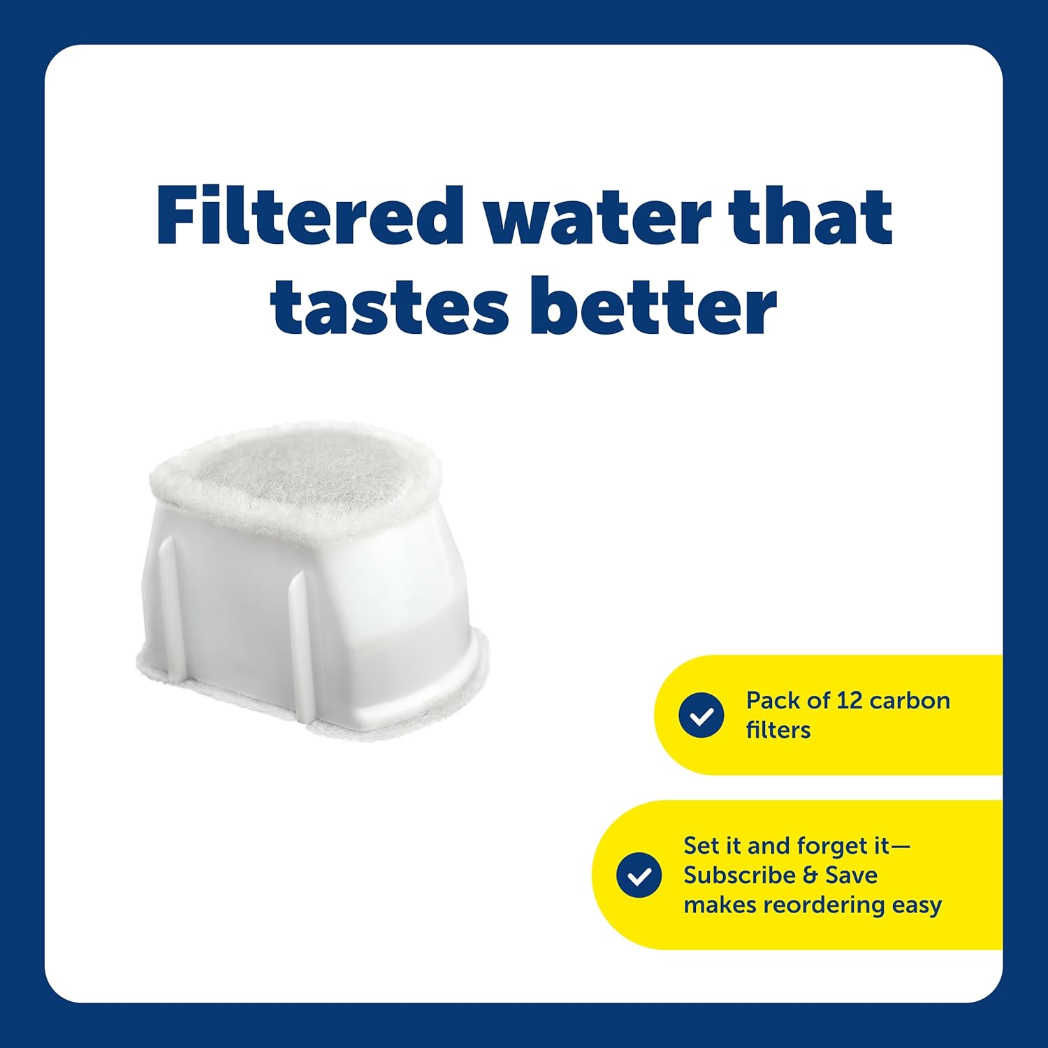 PetSafe Drinkwell Avalon Pagoda Fountain Activated Carbon Filters - Better Hydration Choice - Long-Lasting Purity - Odor-Free Drinking - Universal Filter Replacement - 12 Pack