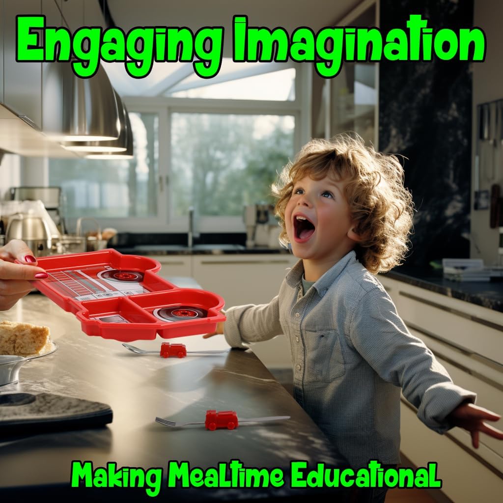 Funware Engagin Kids Dinnerwar Set Durable Divide Plate Idea fo Pick Eaters Educationa Mealtime Eas Cleaning Gif Fo Toddlers