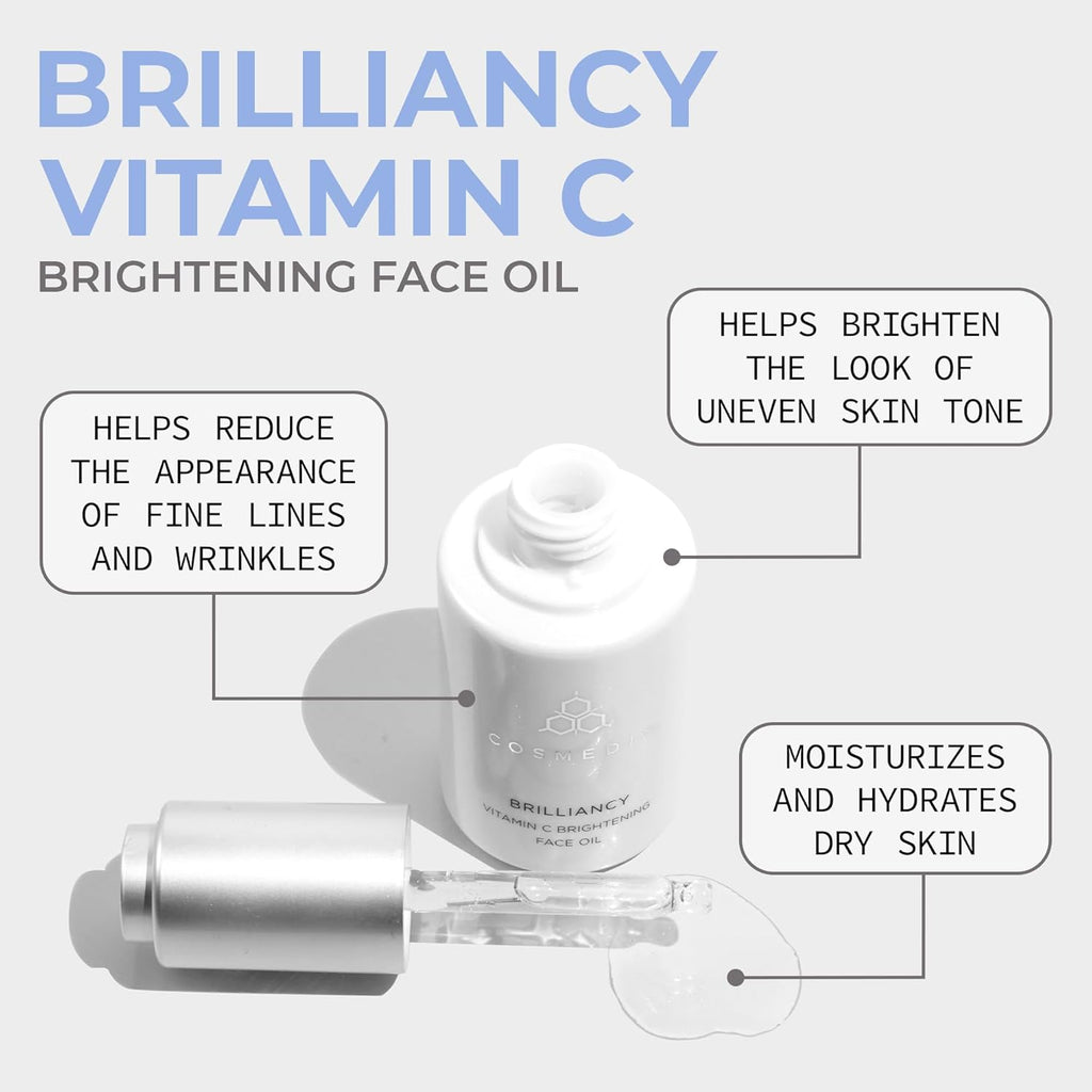 COSMEDI Brillianc Vitami Brightenin Fac Oi fo Wome Me Hydratin Facia Oi fo Dar Spot Uneve Ski Ton Ultra-Nourishin Facia Ski Car Products Moisturize Natura Glow