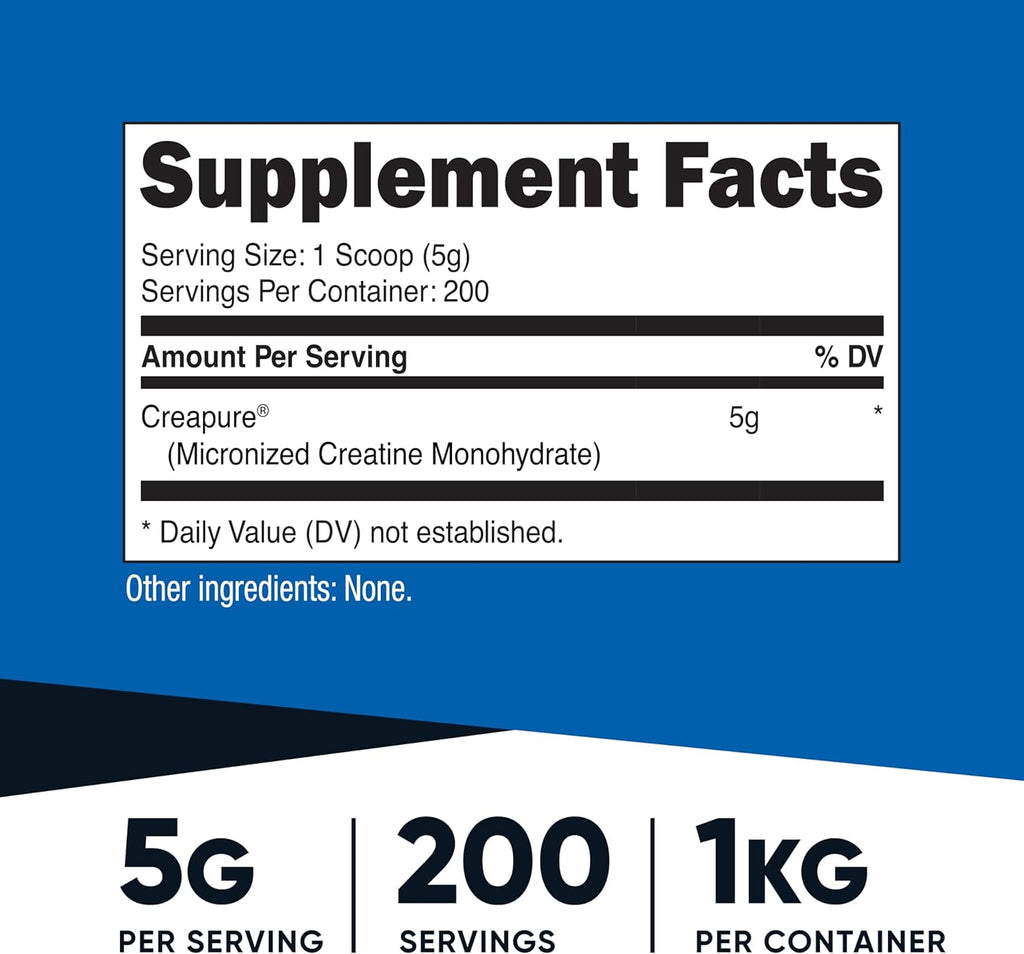 Nutricost Creapure Creatine Monohydrate Powder 1KG