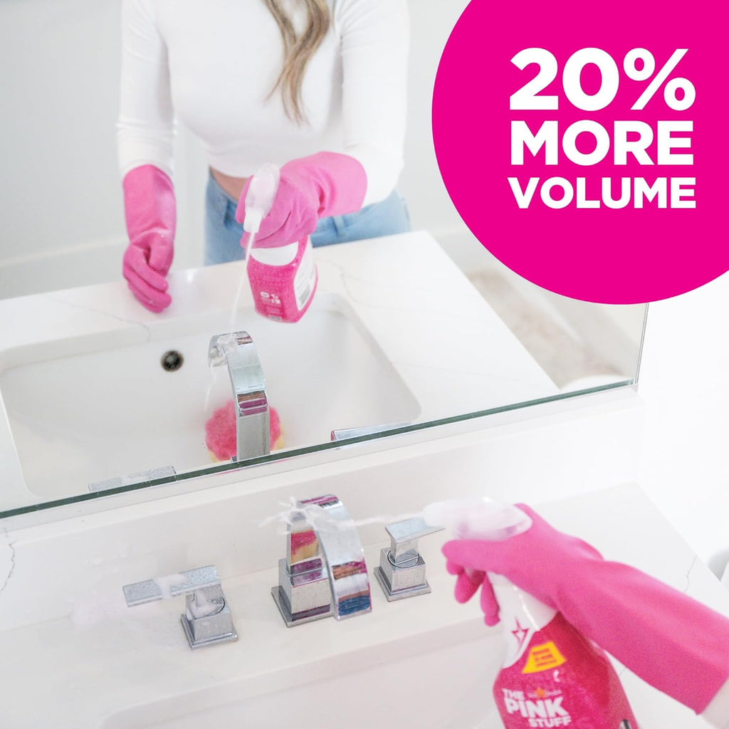 Stardrops - The Pink Stuff Miracle Bathroom Foam Cleaner, 30 fl oz ¨C Now 20% More! Powerful Foaming Action for Showers, Sinks, Tubs Tiles ¨C Removes Soap Scum, Limescale Grime with Ease