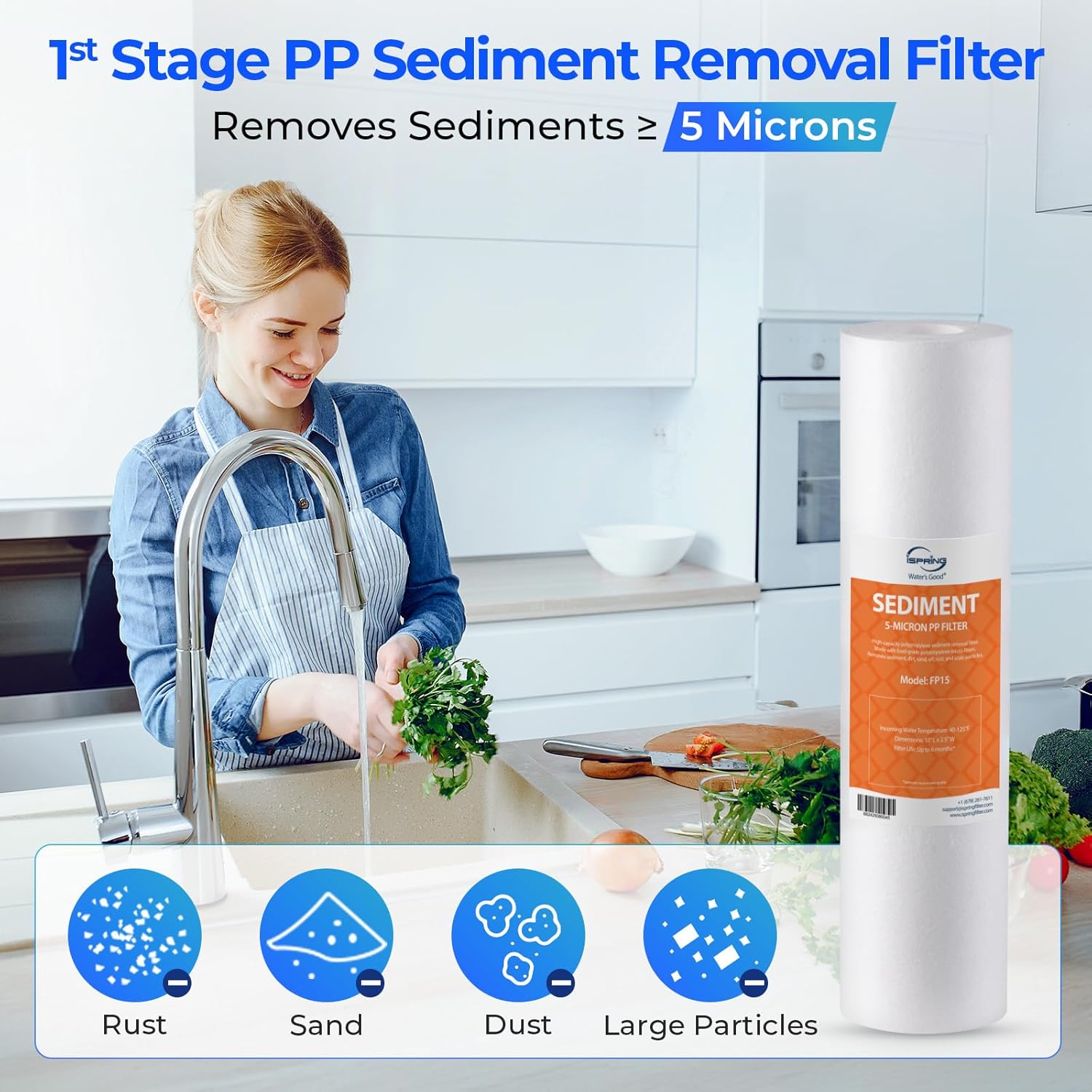 iSpring F19K75 NSF Certified 2-Year Replacement Filter Set for 6-Stage Reverse Osmosis Systems, Alkaline Mineral Filter, 19-Count, Long-Lasting Purification