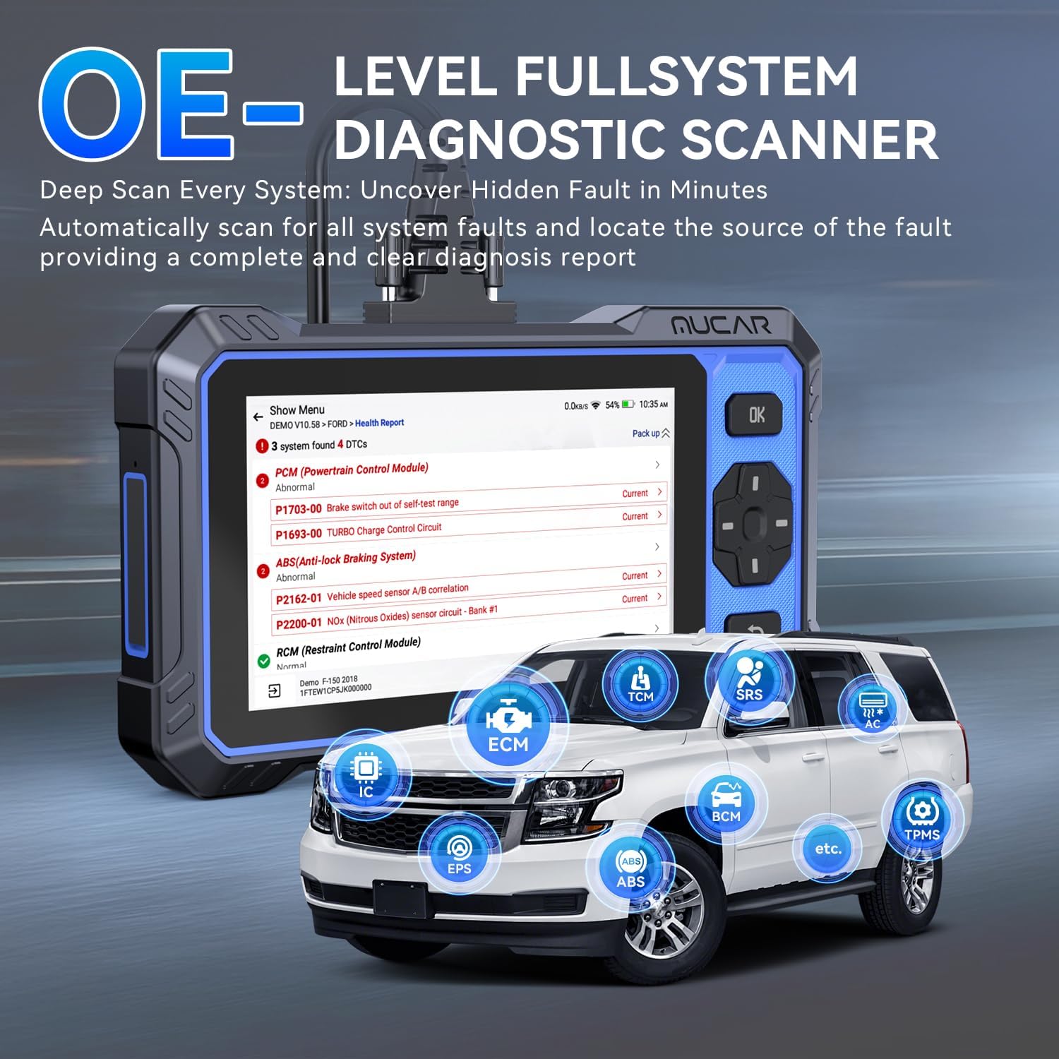 OBD Scanner MUCA 68 AI-Assiste Ca Diagnosti Tool Automotiv Bidirectiona Sca Tool Ful System Ca Diagnosti Scanner Scanne fo Ca wit 20 Reset CA F FC SGW Lifetim Update