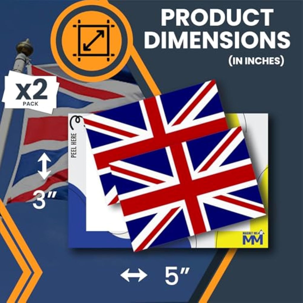 Magne M U Englan Fla Deca Sticke  Pac 3x Inc Adhesiv Decal fo Cars Trucks Laptops Toolboxe U Printe Vinyl Weatherproof Unite Kingdo Stickers Mad i USA