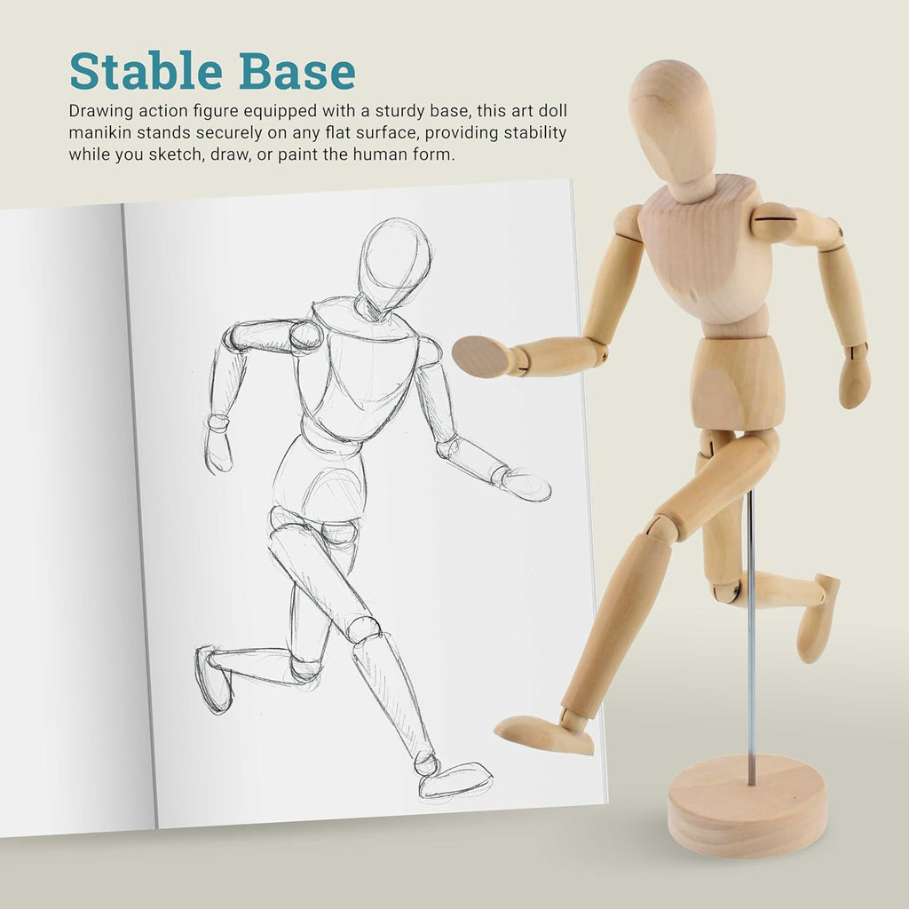 U.S Ar Suppl 8inc Woode Mal Maniki Posabl Figur fo Drawin ( Pack Articulate Mannequi wit Bas an Flexibl Bod fo Drawin Th Huma Figure
