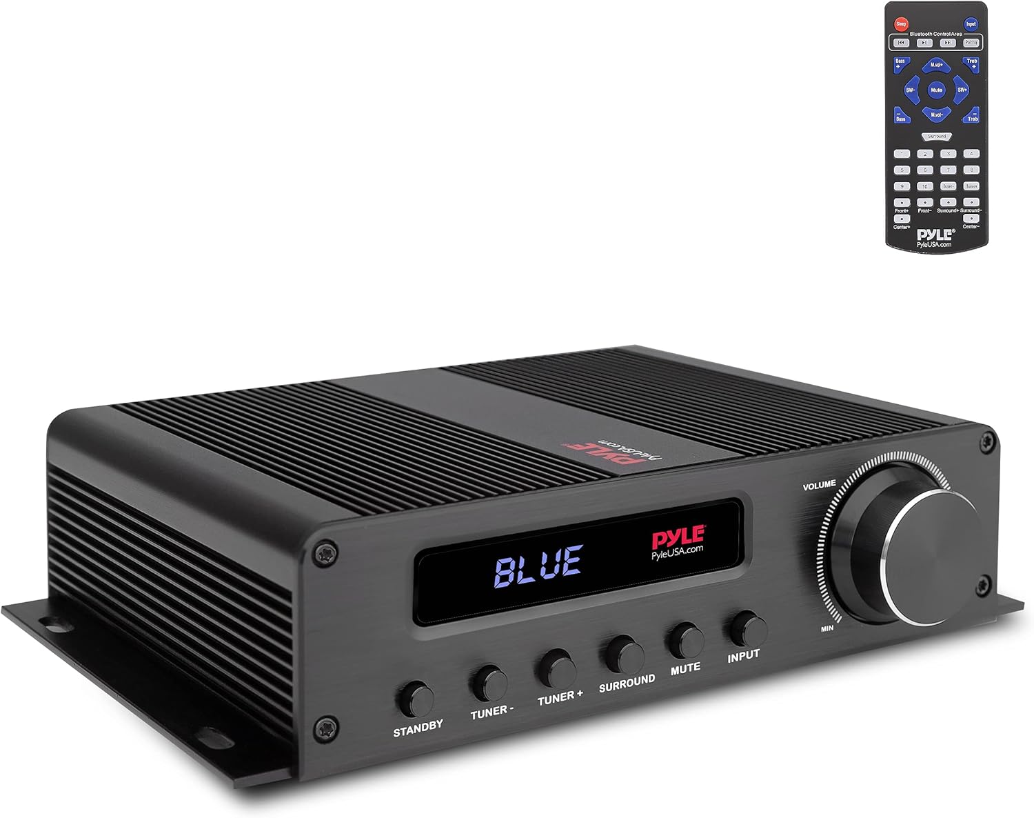 Pyl Wireles Bluetoot Hom Audi Amplifie 100 Channe Hom Theate Powe Stere Receiver Surroun Soun w HDMI AUX F Antenna Subwoofe Speake Input 12 Adapter Blac PFA540BT