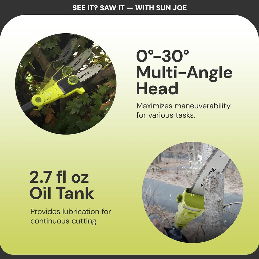 Su Jo Cordles Pol Chainsa Machine Electri Telescopin Trimmer Extendabl U t 7. F Heavy-Dut Trimmin Equipmen fo Tre Trunks Limbs Logs Brush an Branches 24V-PS8-LTE