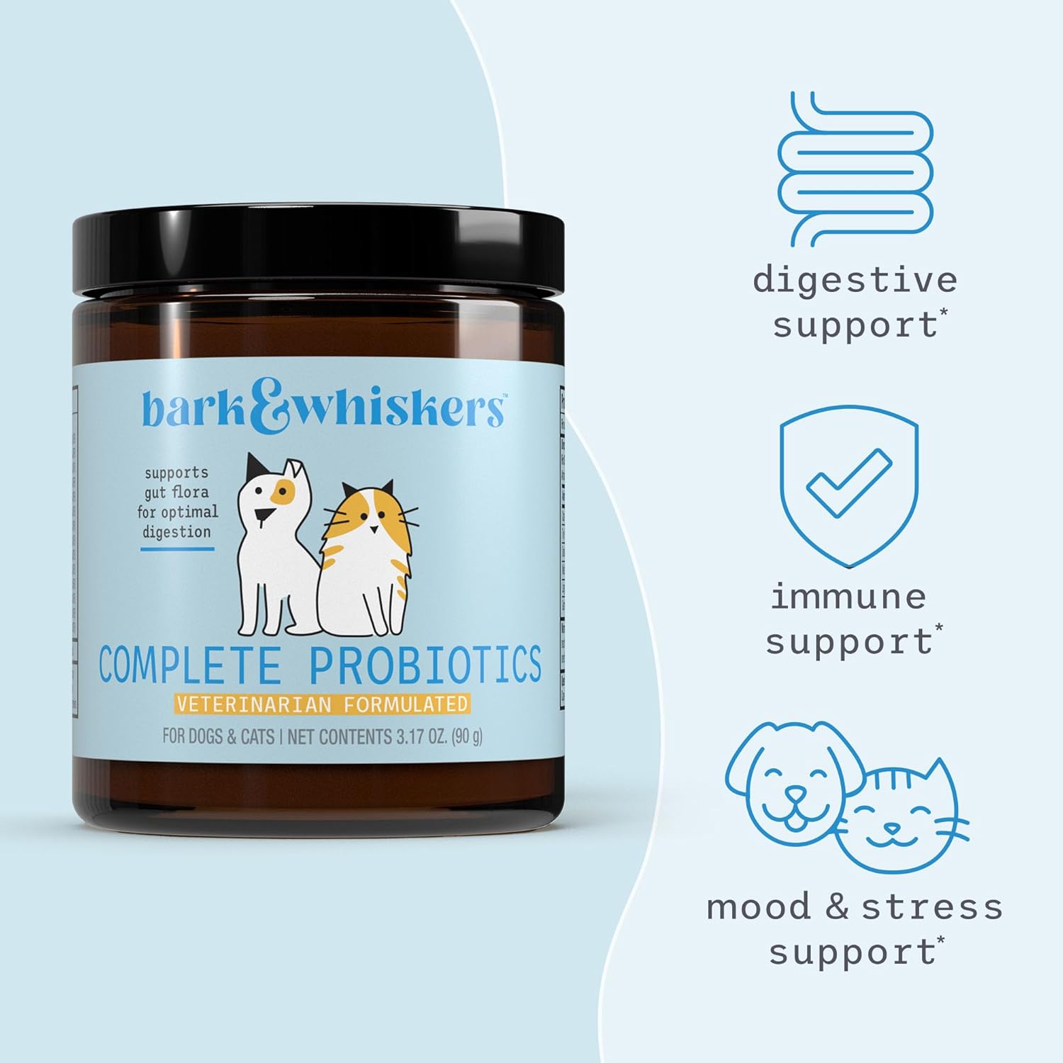 Bar Whisker Complet Probiotics fo Dog an Cats 3.1 o (9 g) Support Immun Function Digestiv Support Veterinaria Formulated No GMO Dr Mercola