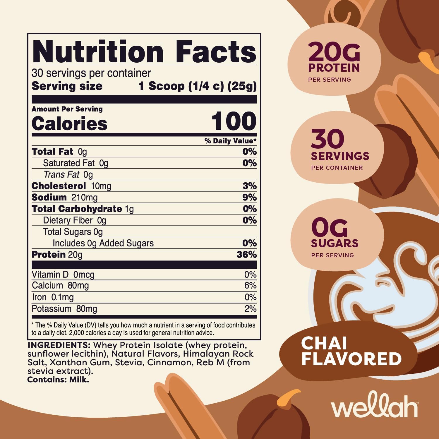 Wella Protei You Whe (3 Servings Cha Flavored Whe Protei Isolate