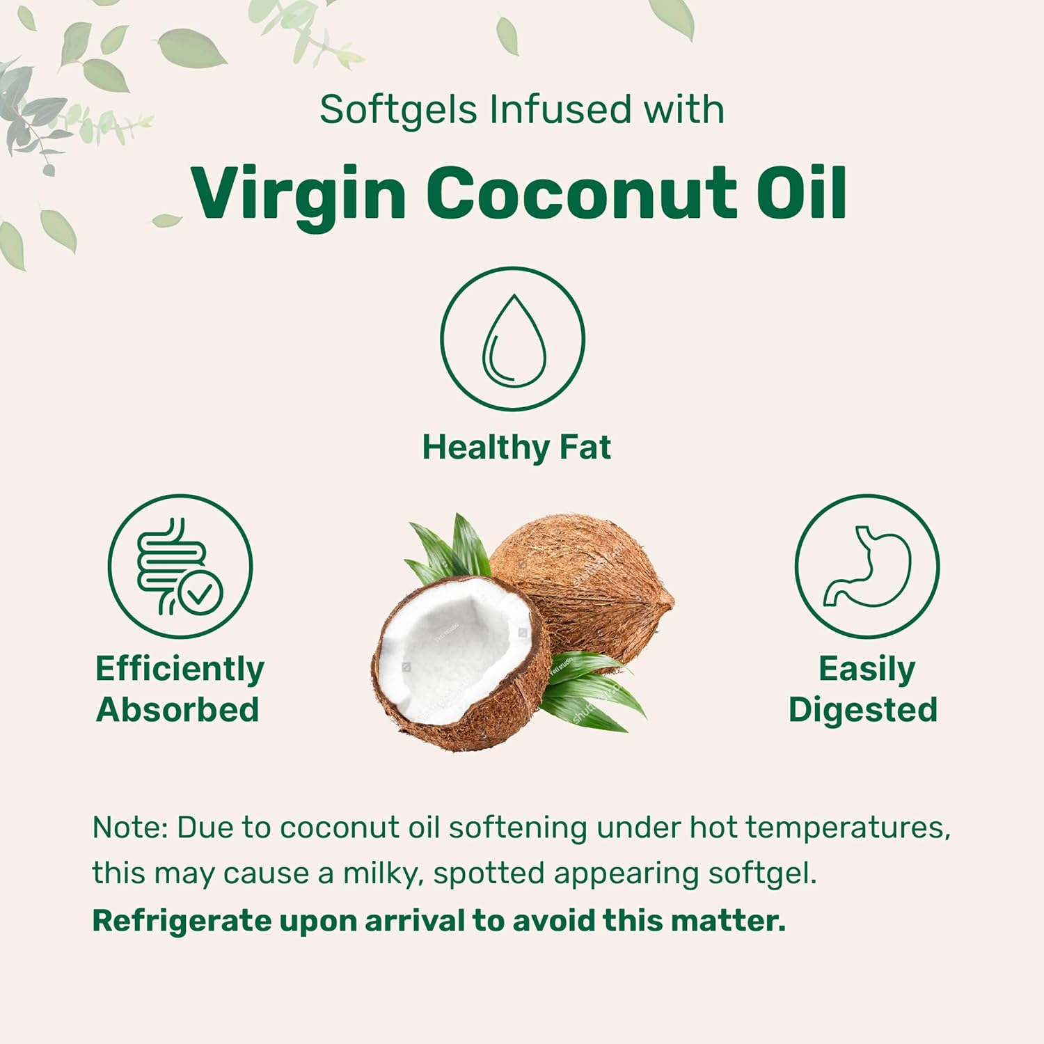 Micr Ingredient Bioti 10,000mc w/Hyaluroni Aci 25m 36 Virgi Coconu Oi Softgels Fas Release On Yea Supply Support Health Hair Ski Nails Non-GM N Gluten