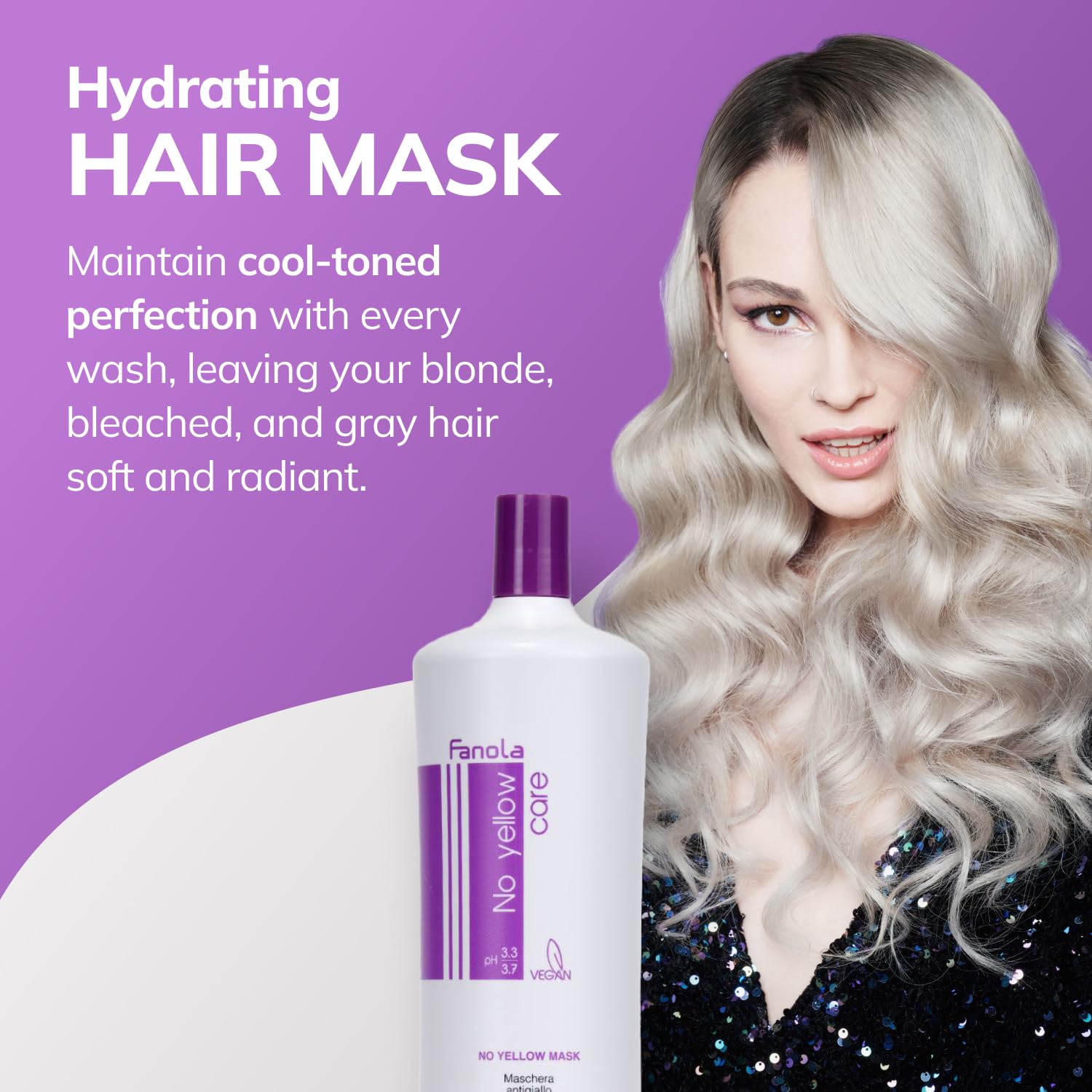 Fanol N Yello Purpl Hai Mas Acidi p Dee Conditionin Hai Mas fo Blonde Bleache Gre Shade Intens Viole Pigmen Neutralize Brass Tone (33. F oz)
