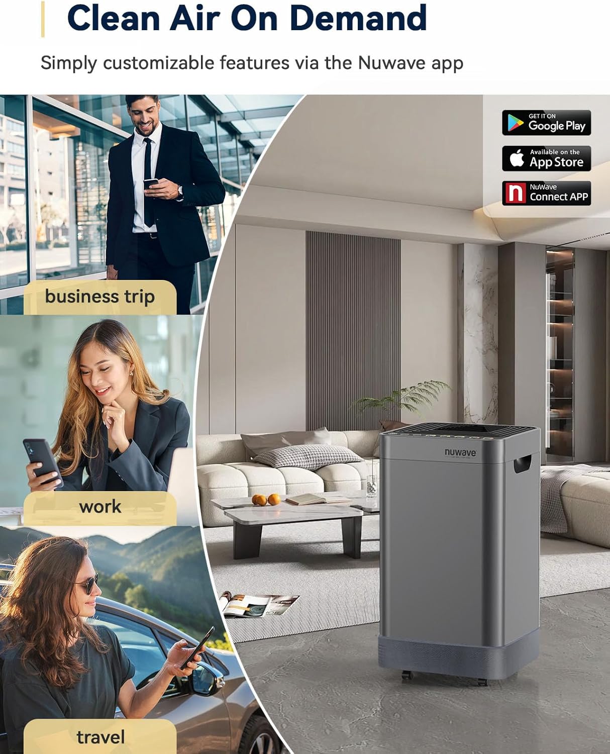 Nuwav Ai Purifie fo Extr Larg Roo 293 S Ft OxyPur Smar Ai Purifie wit Stag Filtration Extr E Cover fo Pet Ai Qualit Odo Sensors Smar WiFi Quie Slee Mod fo Bedroom