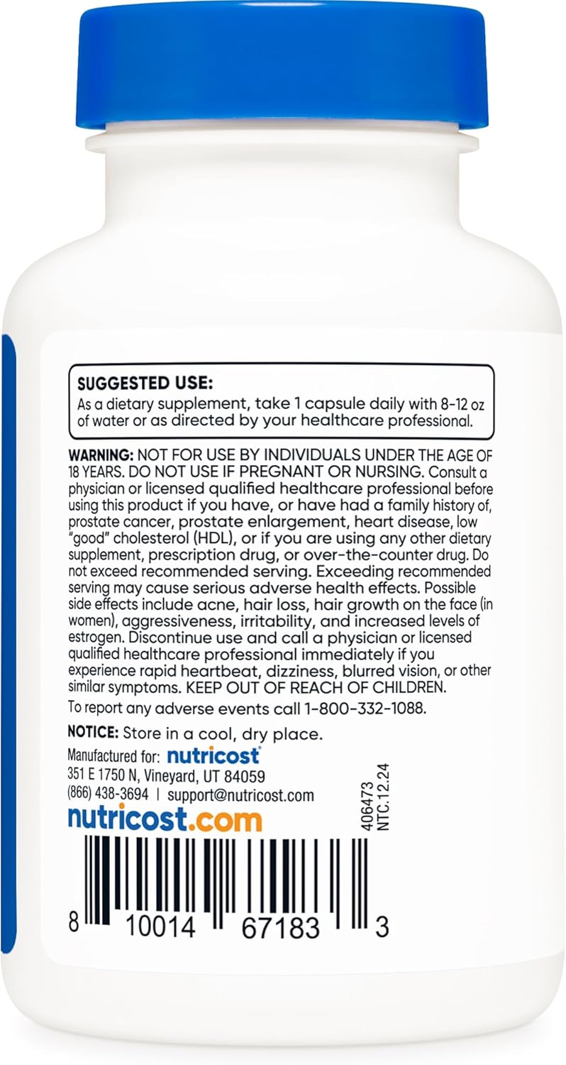 Nutricost DHEA 100mg, 120 Capsules - Gluten Free, Soy Free, Non-GMO, Supplement