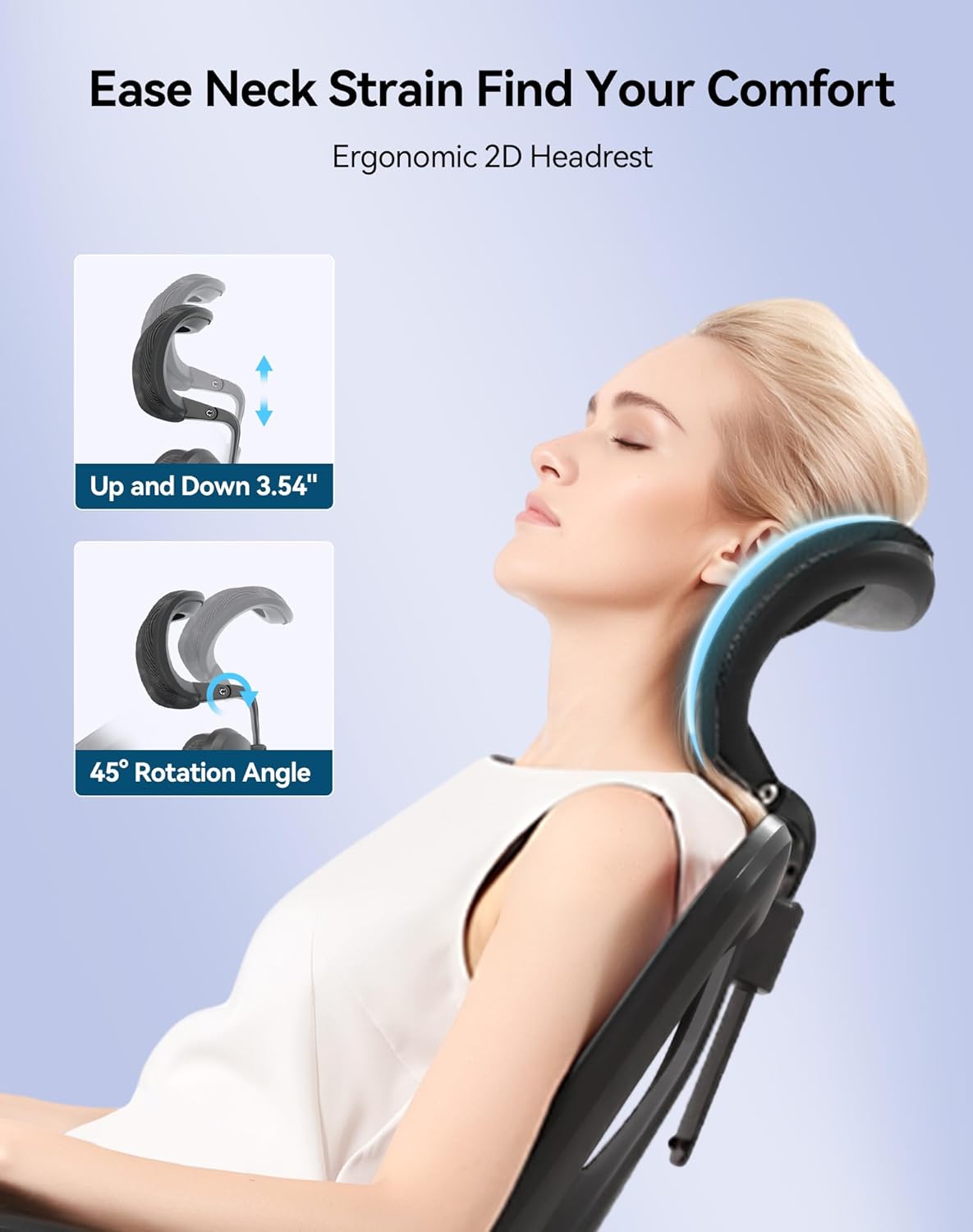 SIHOO M57 Ergonomic Mesh Office Chair, High Back Home Desk Chair with 3D Armrests, Lumbar Support and Adjustable Headrest, Comfortable Computer Chair, Big Tall Office Chair Hold 330 LBS-Black