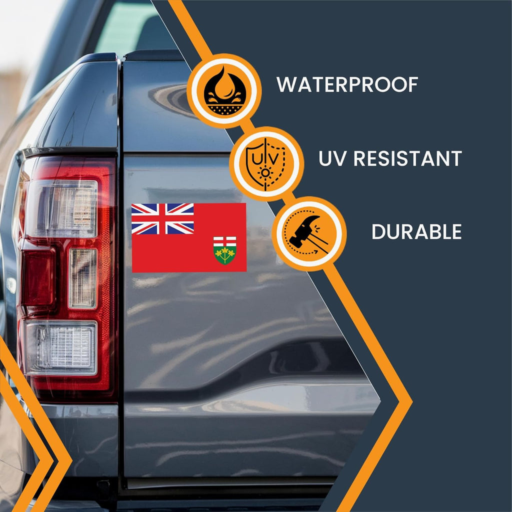 Magne M U Ontari Fla Magnet 4x Inches Flexibl Magneti Decal Heav Dut Magne Viny fo Car Truck SUV Fridge Locker Canadia Provinc Souvenir Mad i USA