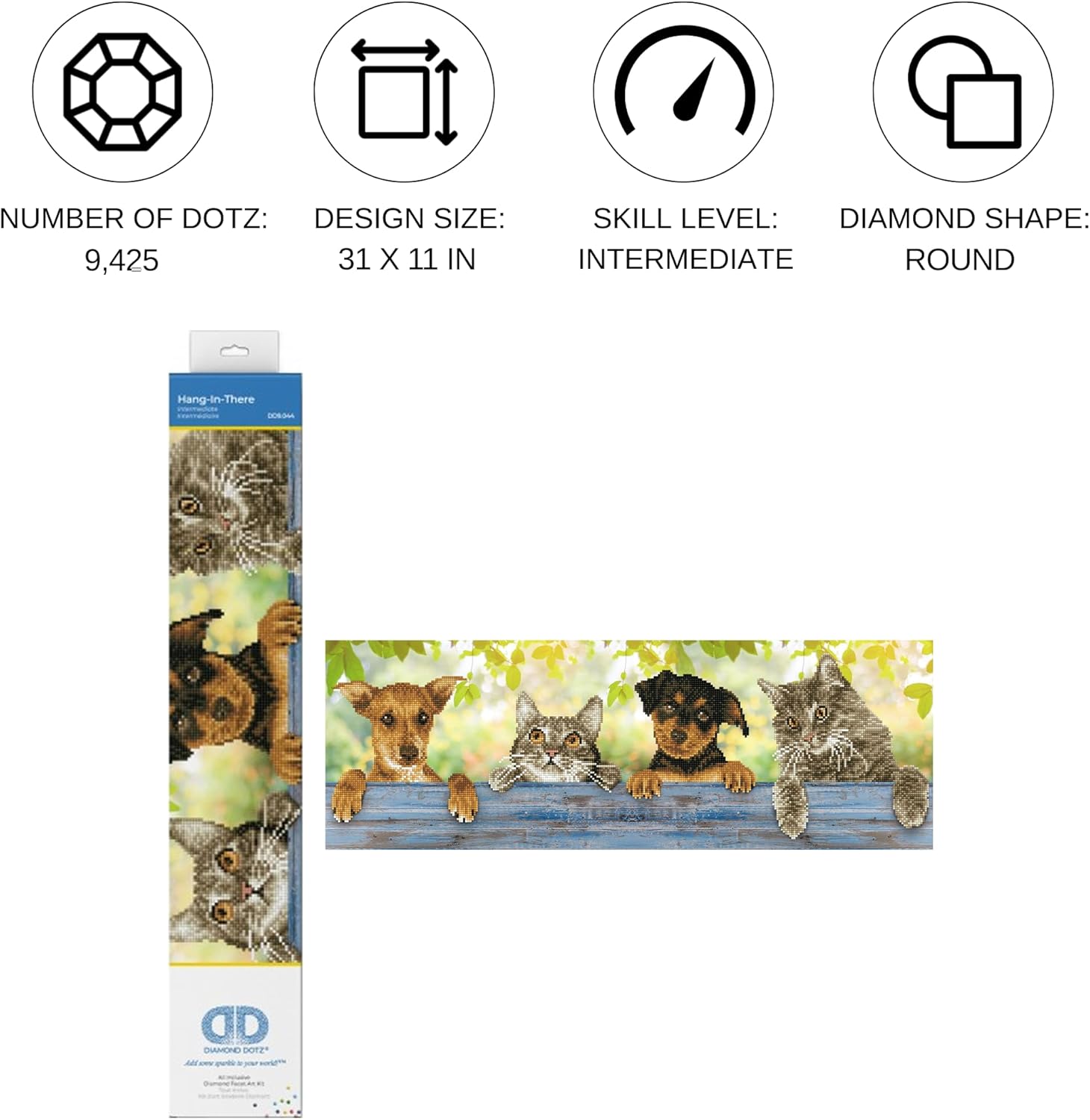 DIAMON DOT Han i Ther Anima Diamon Paintin Kit fo Adult Diamon Ar Kit Relaxin Creativ Craf Ki wit Dot Gem 31inchx11inch