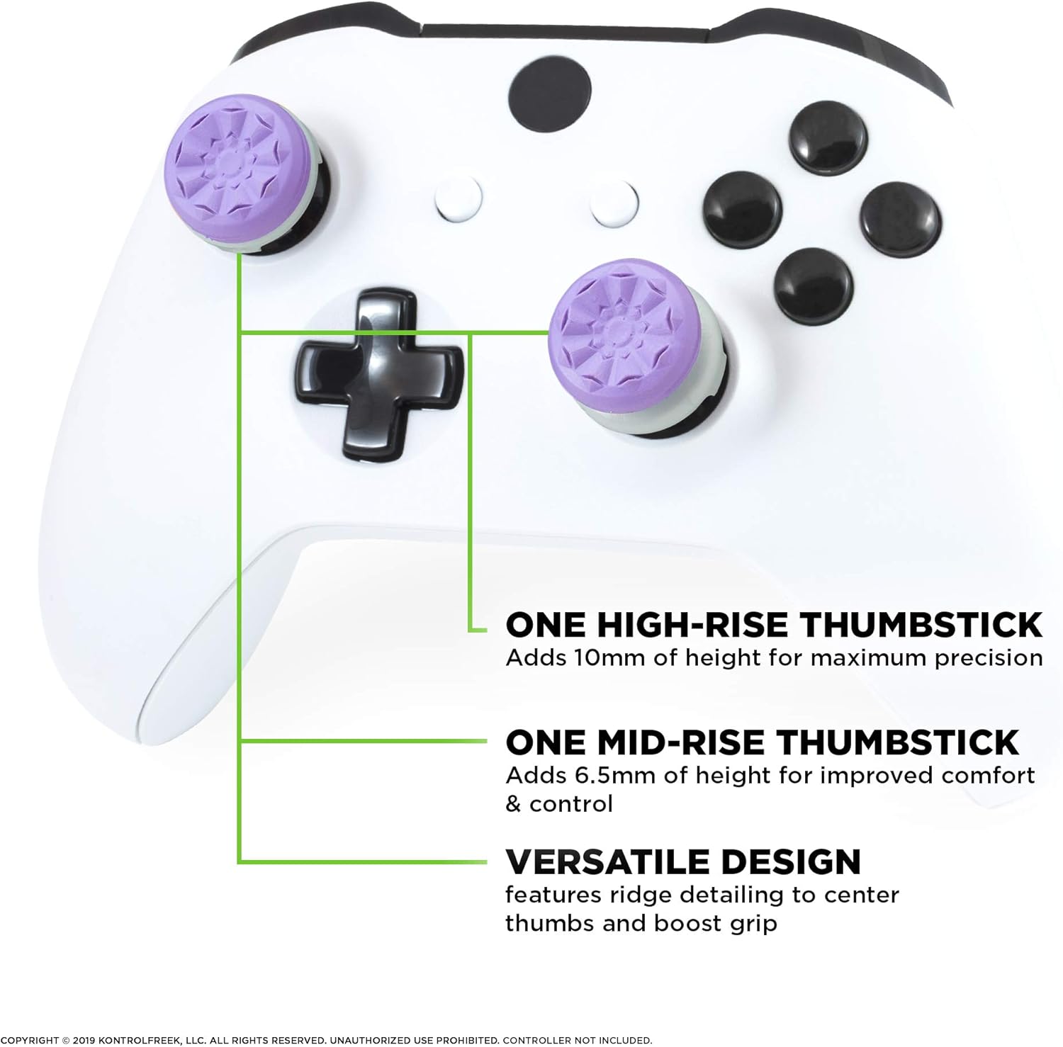 KontrolFree FP Free Galax Purpl fo Xbo On an Xbo Serie Controlle  Performanc Thumbstick  High-Rise Mid-Ris Purple