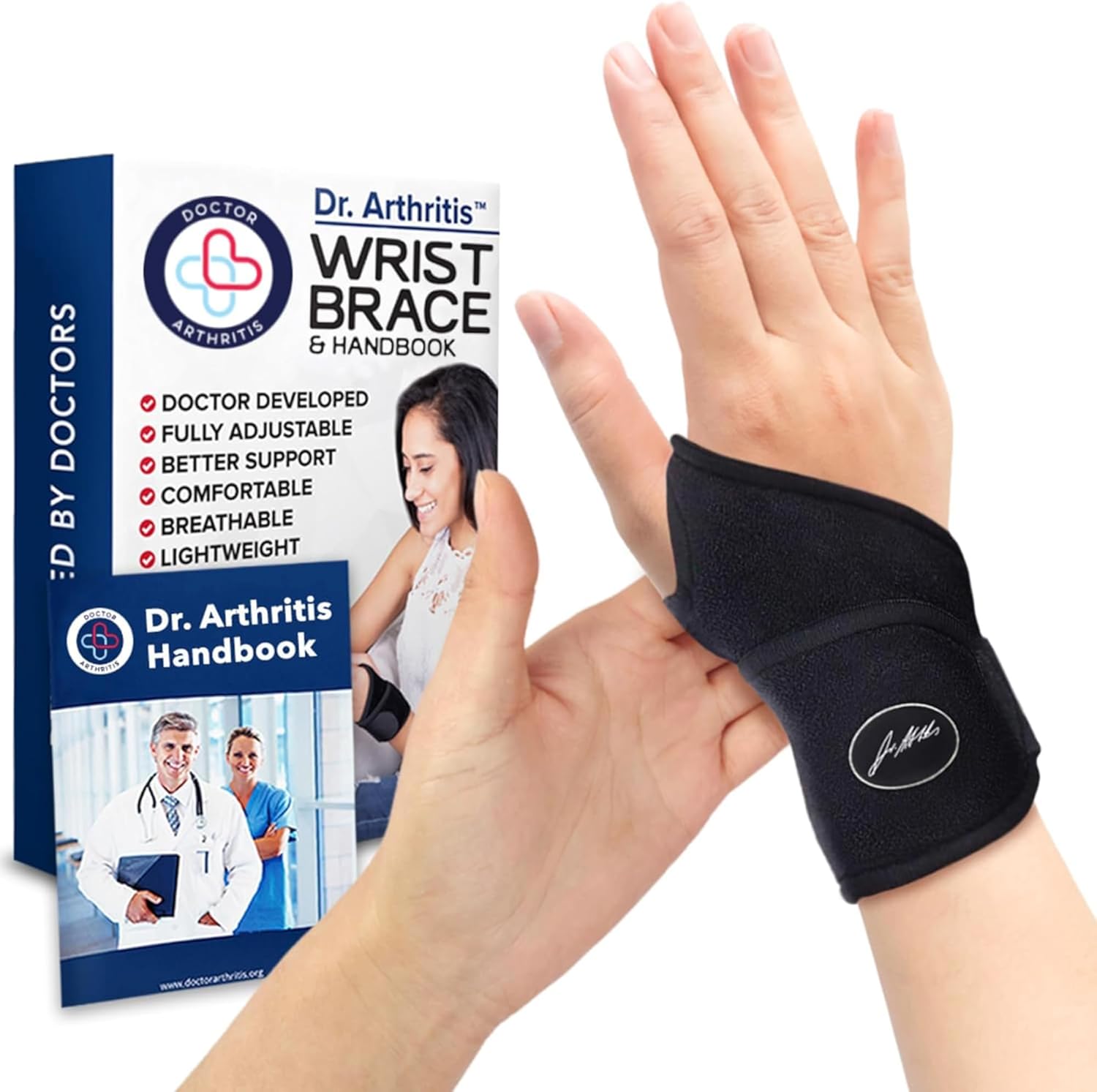 Doctor-Developed Gym Wrist Wraps, Lifting Wrist Wraps for Weightlifting, wrist compression brace for Workout, weightlifting straps With Thumb Loops, wrist wraps for weightlifting for Wrist Support, lifting straps gym for Men Women ¨C Black (Single)