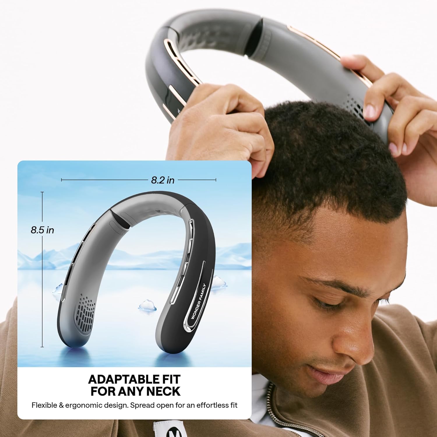 Persona Nec Fa Rechargeabl 400 mA Portabl Fa Necklac fo Travel Gym Offic Wearabl Ai Conditione Uniqu Gift fo Me Wome Nec Coolin Wra Plu Ey Mas Cleanin Brush