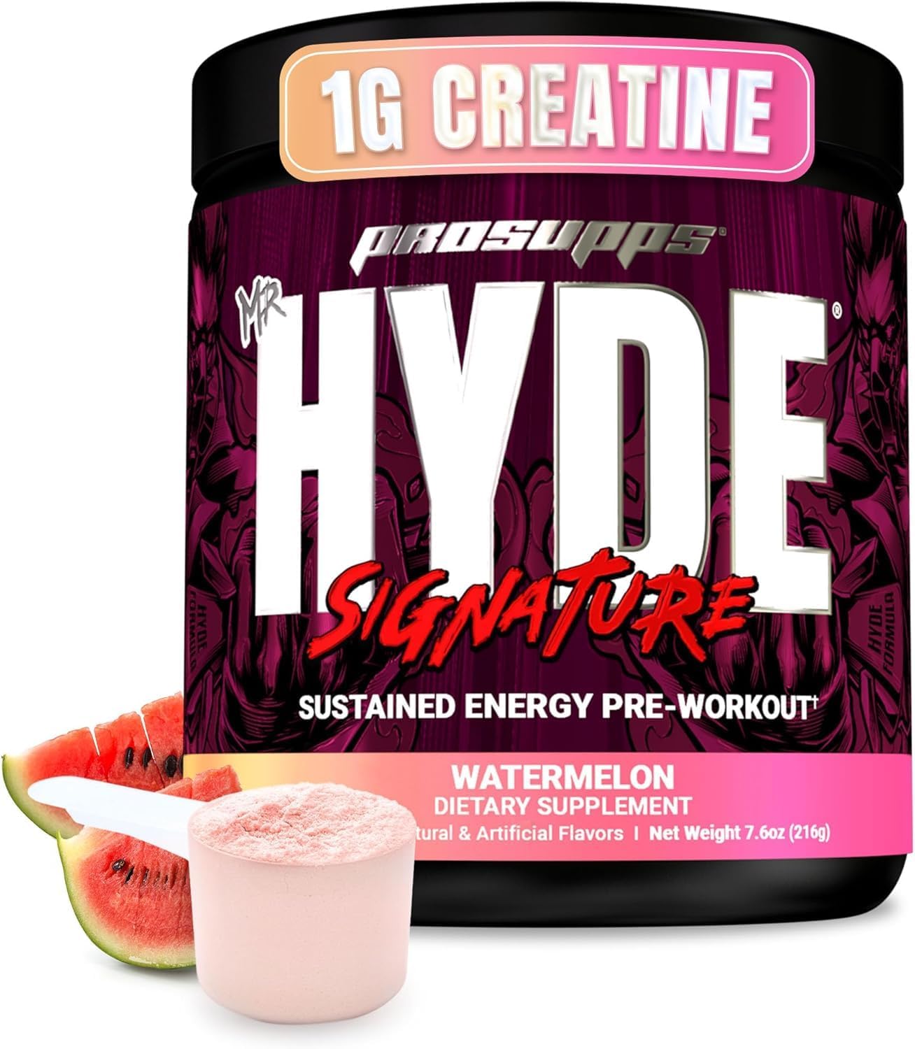 PROSUPPS Mr. Hyde Signature Pre Workout Powder with Creatine, Beta Alanine Caffeine - Performance, Energy Endurance - Clean Fitness Gym Supplements for Men Women (Watermelon, 30 Servings)