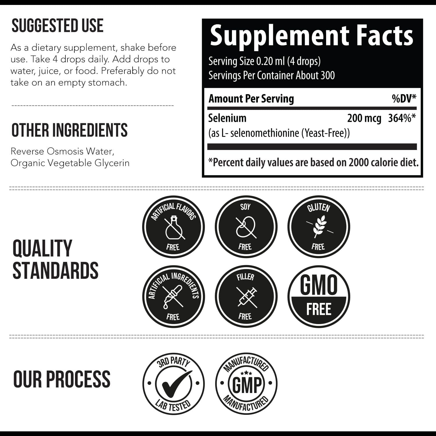 Seleniu 20 mcg Selenomethionin Form 30 Serving Vegan Glas Bottle Yeas Fre Sublingua Liqui Concentrat Antioxidant Support Immunity Thyroi Healt ( oz.)