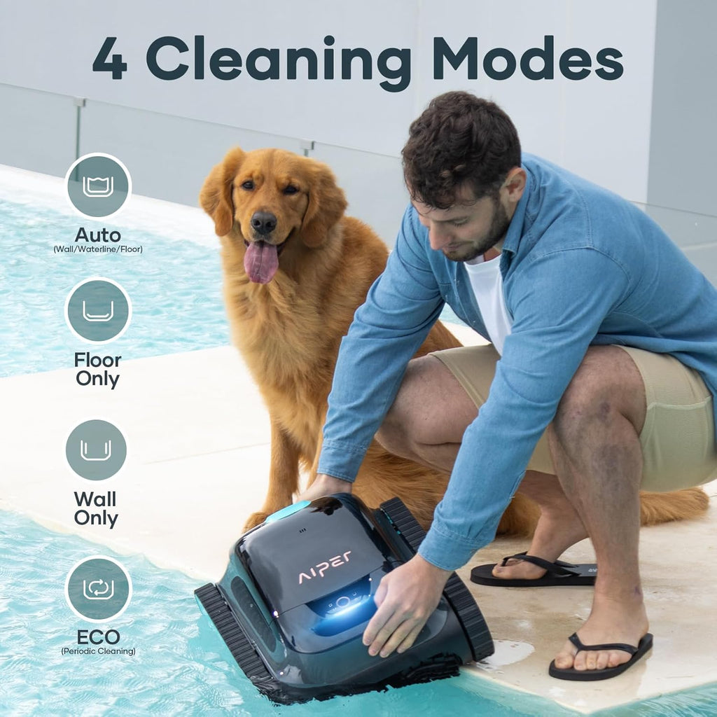 AIPE Scub S Cordles Roboti Cleaner Smar Navigatio fo Ingroun Pool u t 1,60 Sq.ft Wal an Waterlin Cleanin Vacuum