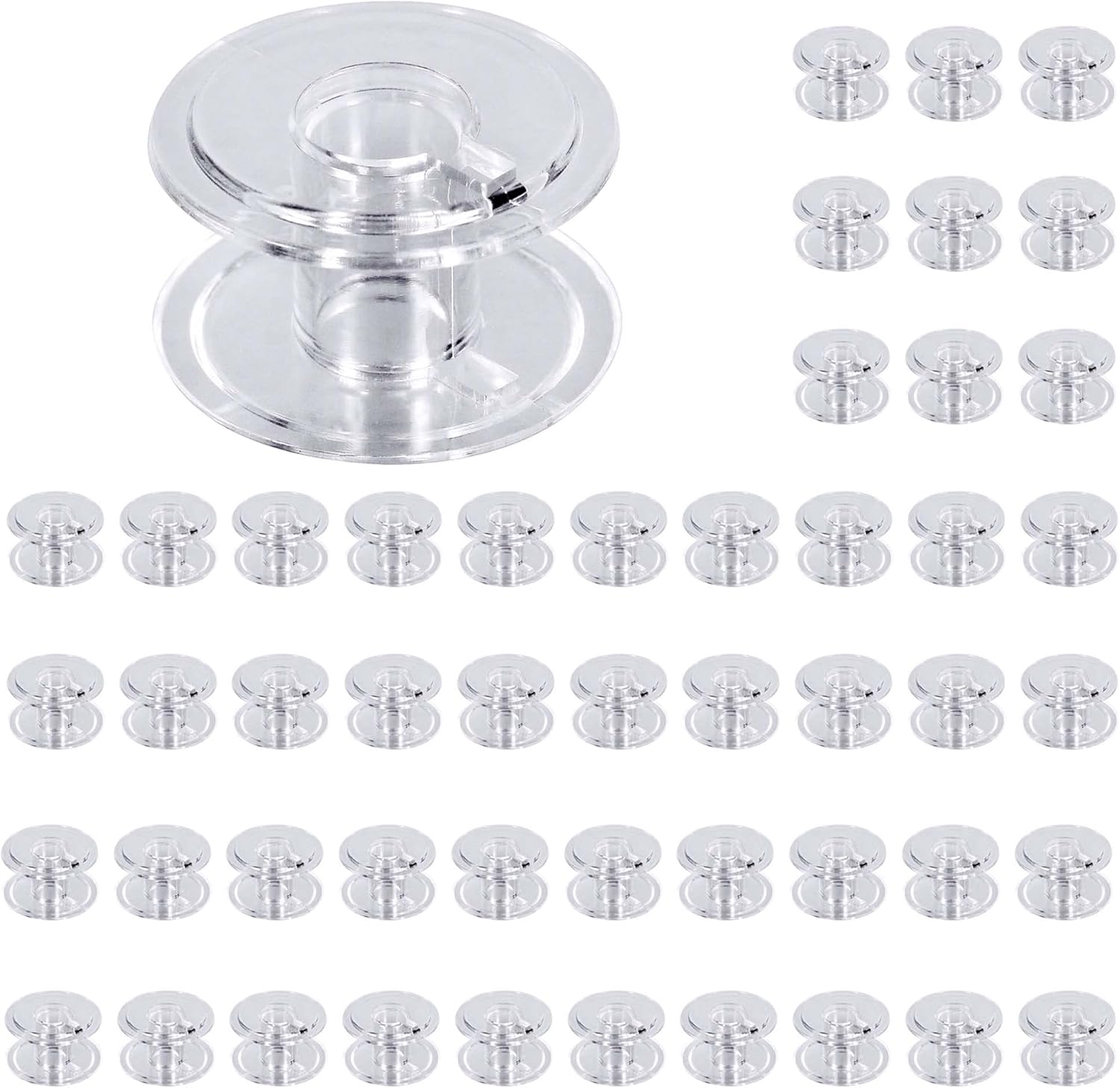SINGE Clas 1 Bobbin fo Sewin Machines Transparen Plasti Bobbins 5 Count