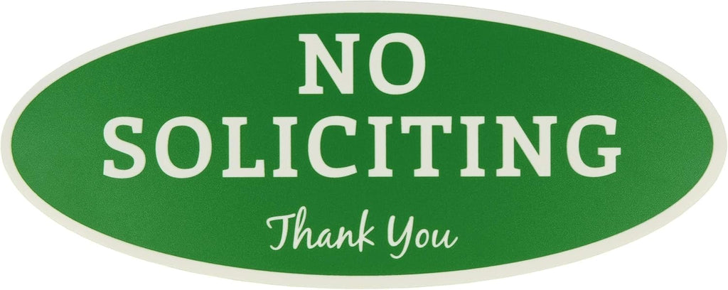 ExcelMar N Solicitin Sig fo Hous o Busines Durabl Indoor/Outdoo Sig Easil Attac t Fron Doo U an Weathe Resistan (Extr Larg 4.5inch 11inch Gree wit Whit Letters)
